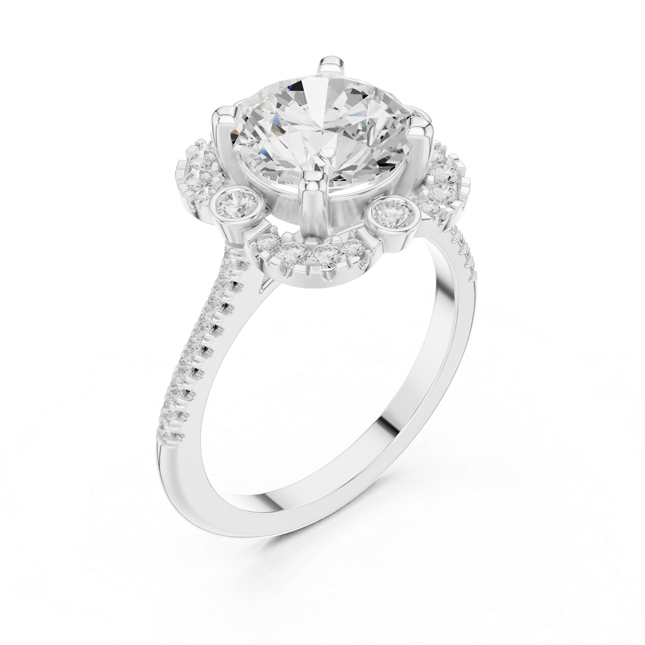 Anniversary ring with sparkling stones.
