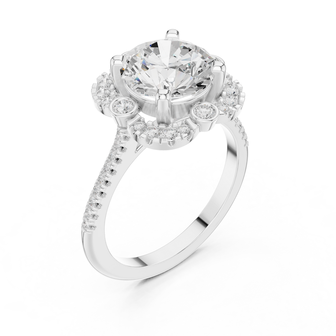 Anniversary ring with sparkling stones.