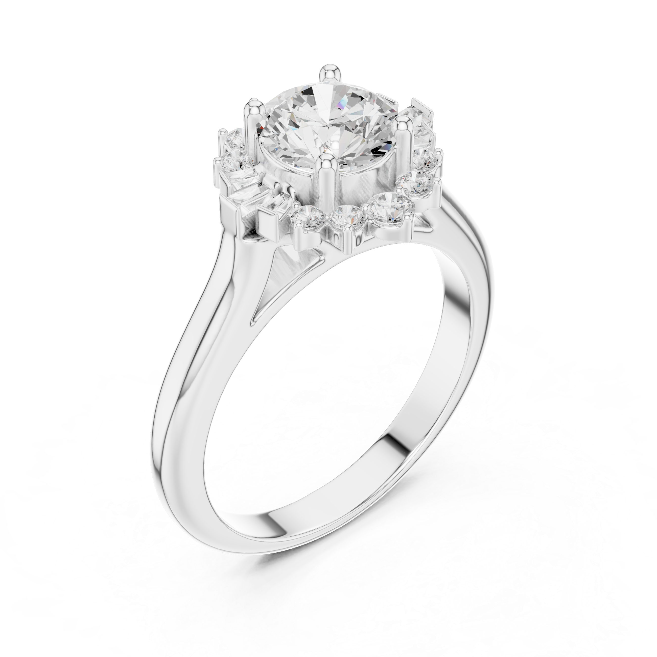 Floral toe ring with carved design.