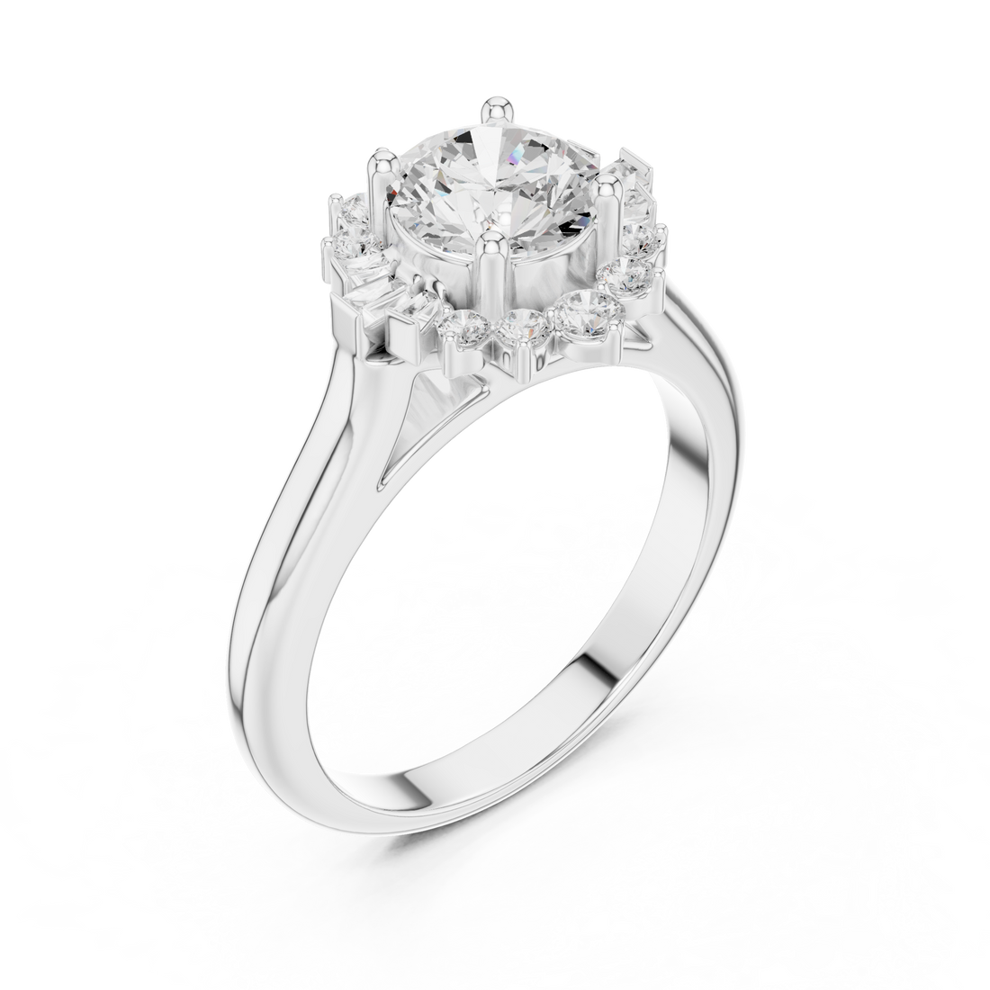 Floral toe ring with carved design.