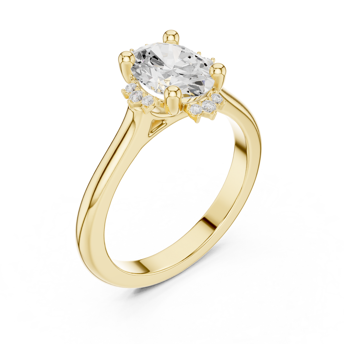 Gold locket necklace with classic shape.