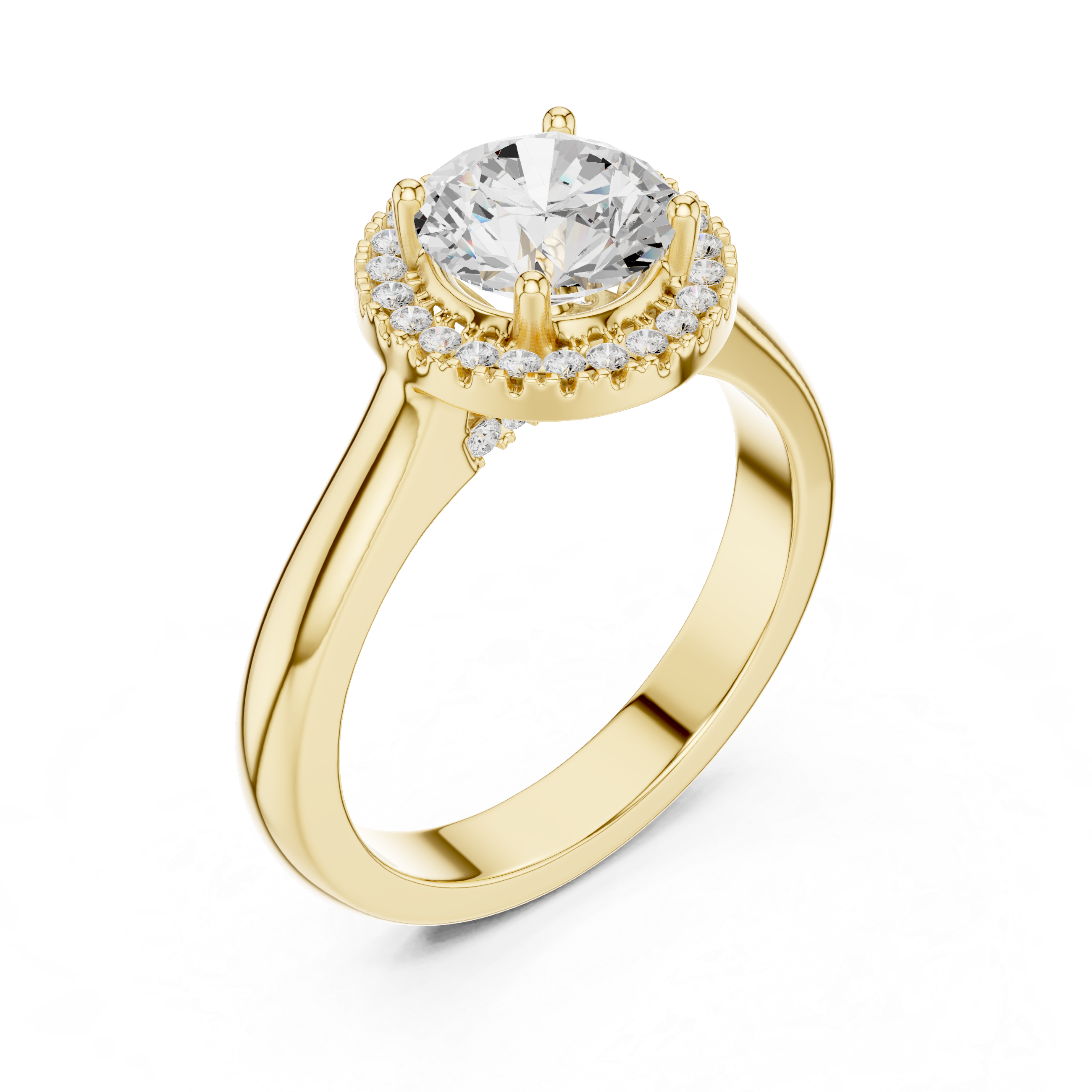 Diamond nose pin with round solitaire.