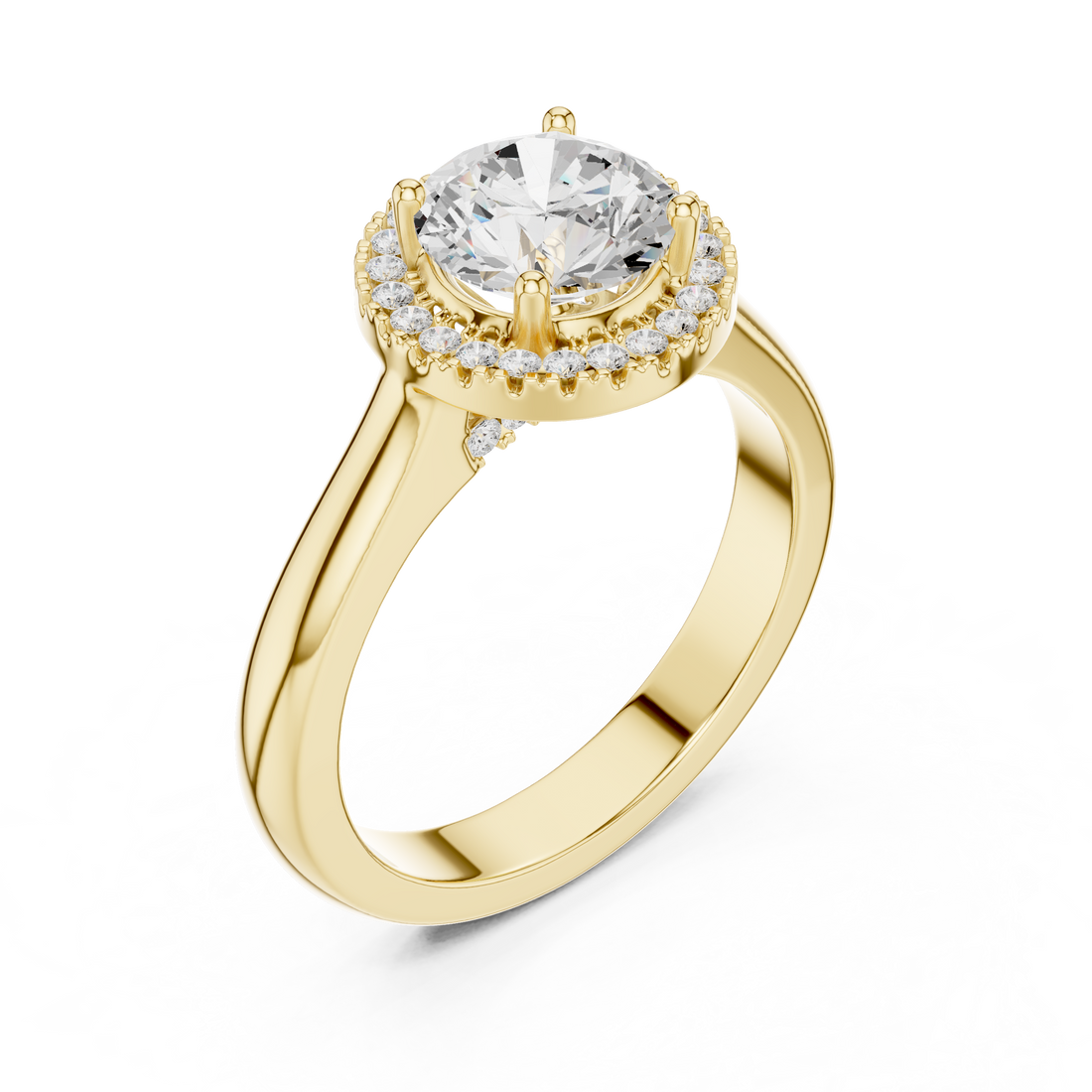 Diamond nose pin with round solitaire.