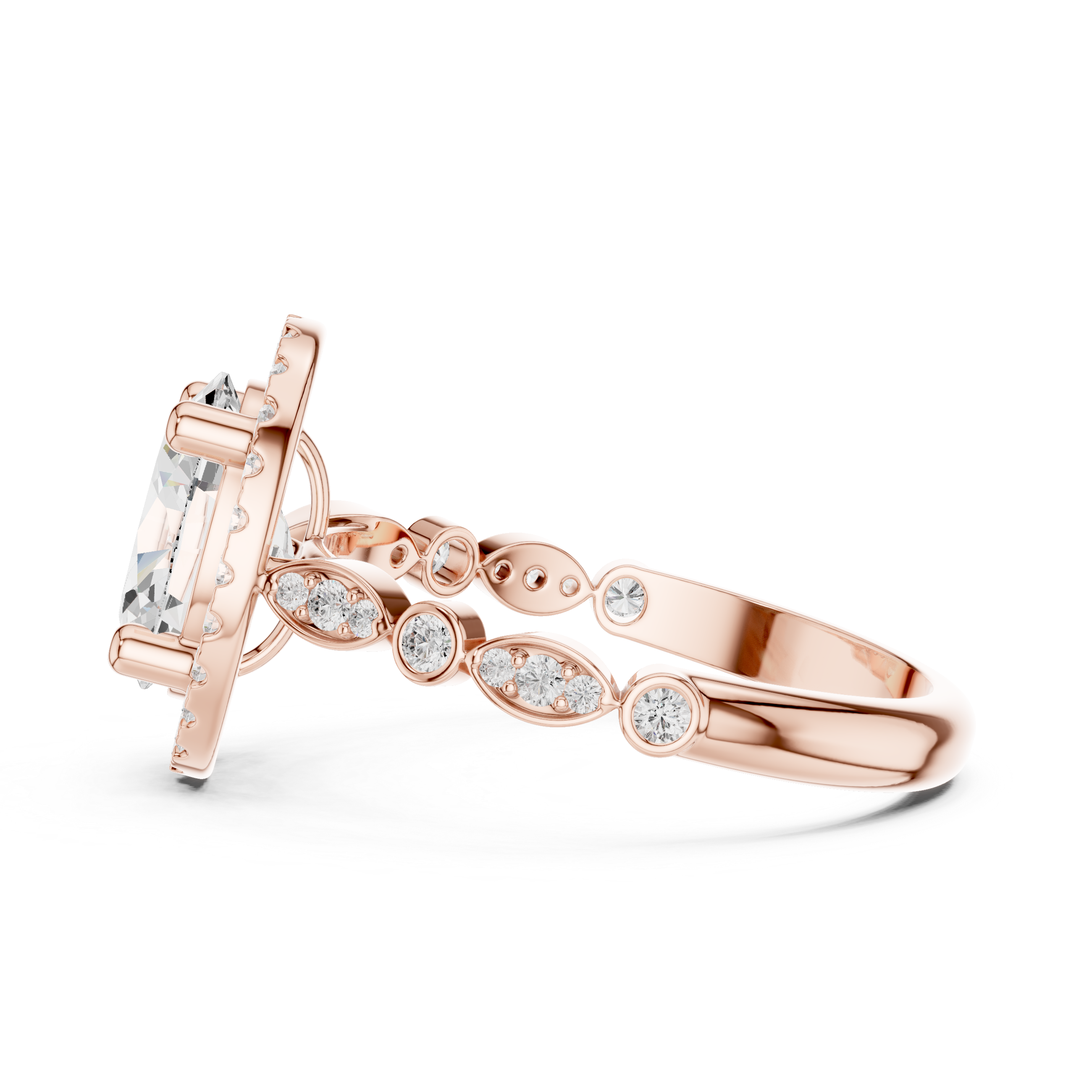 Diamond brooch with sparkling finish.