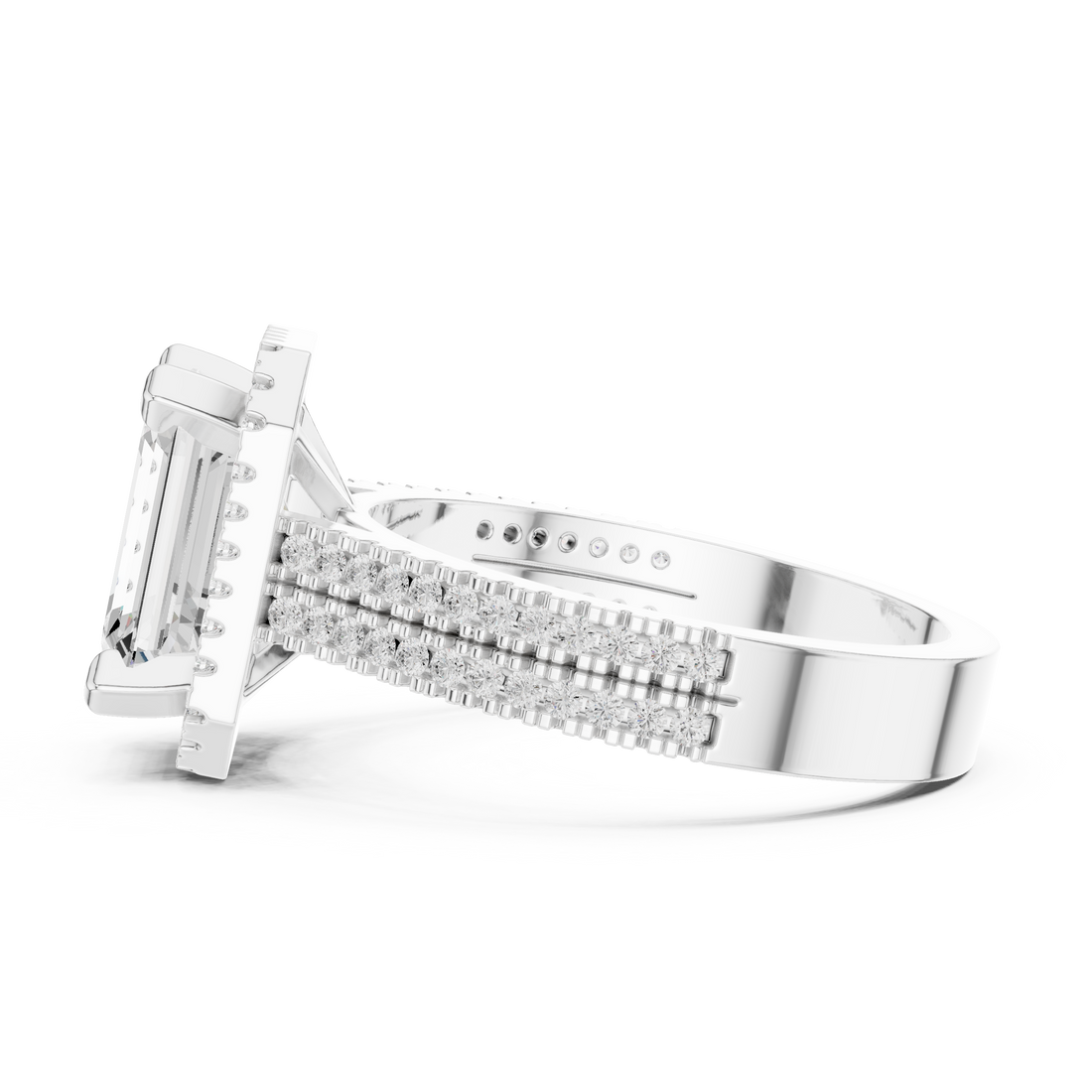 Artistic ring with sculptural design.