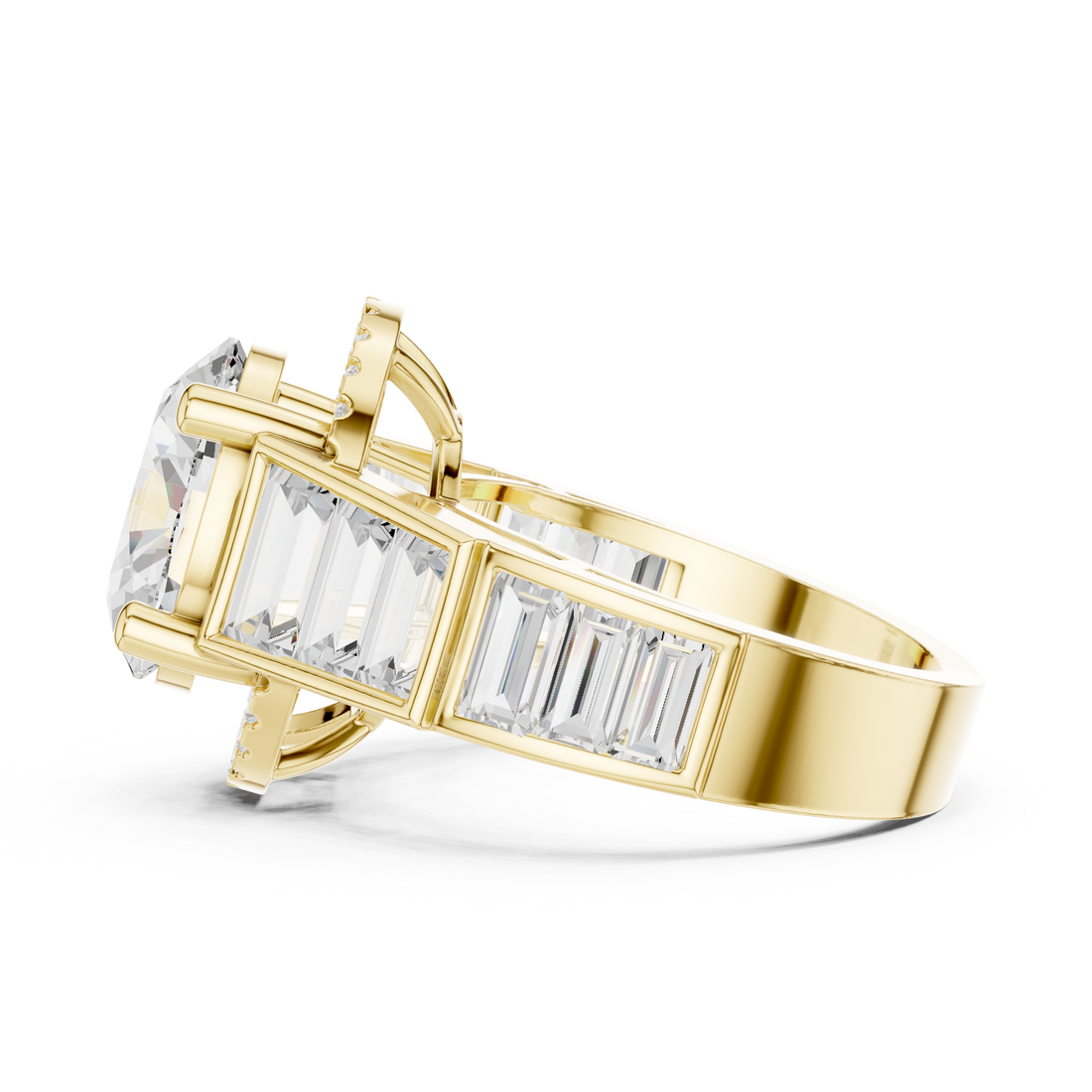 Eternity ring with continuous diamond row.