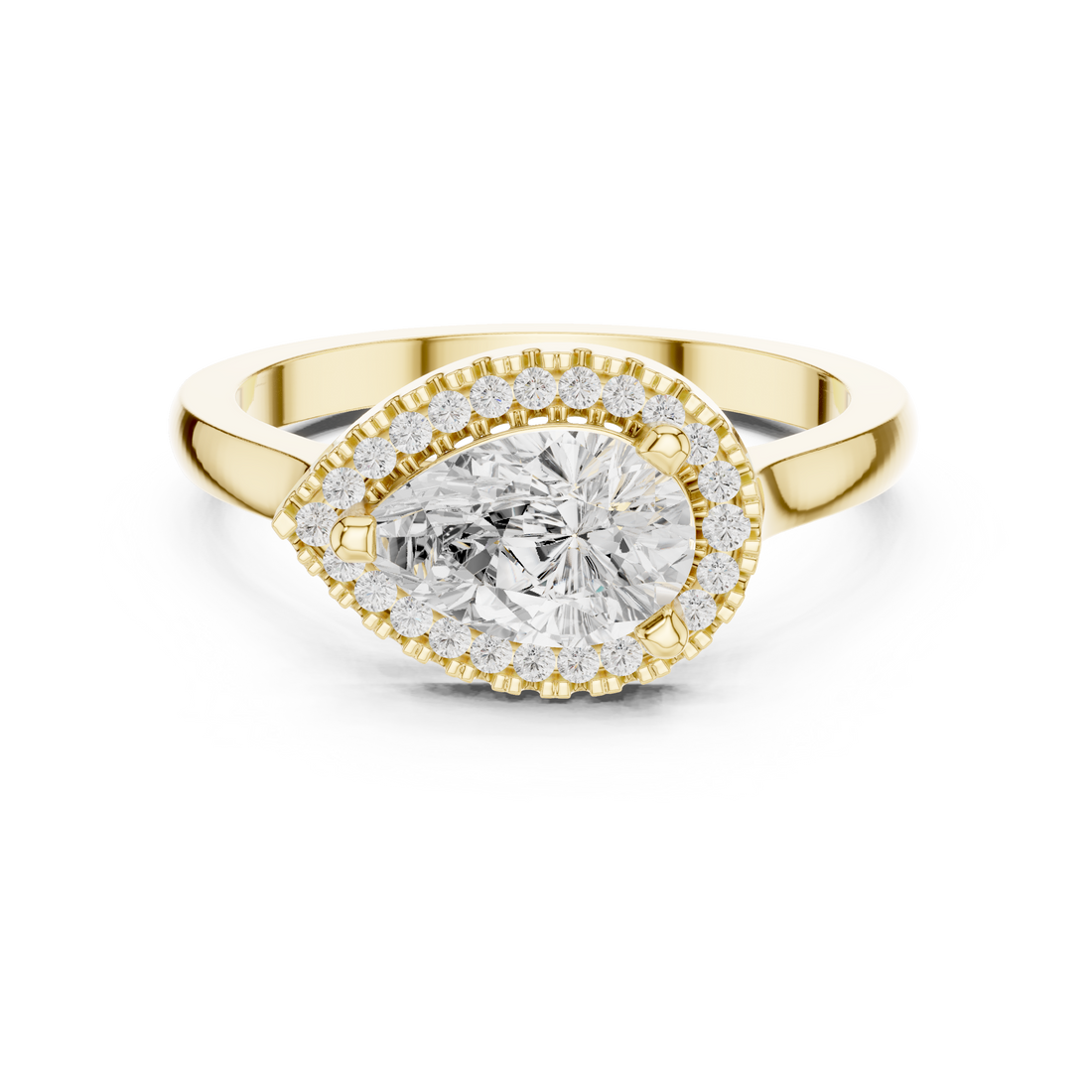 Floral toe ring with carved detail.