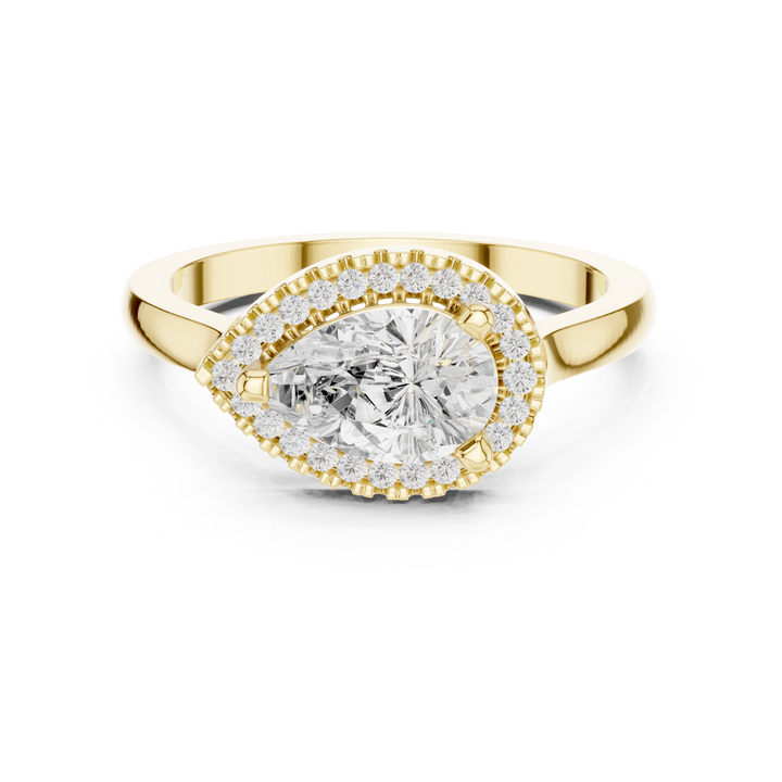 Floral toe ring with carved detail.