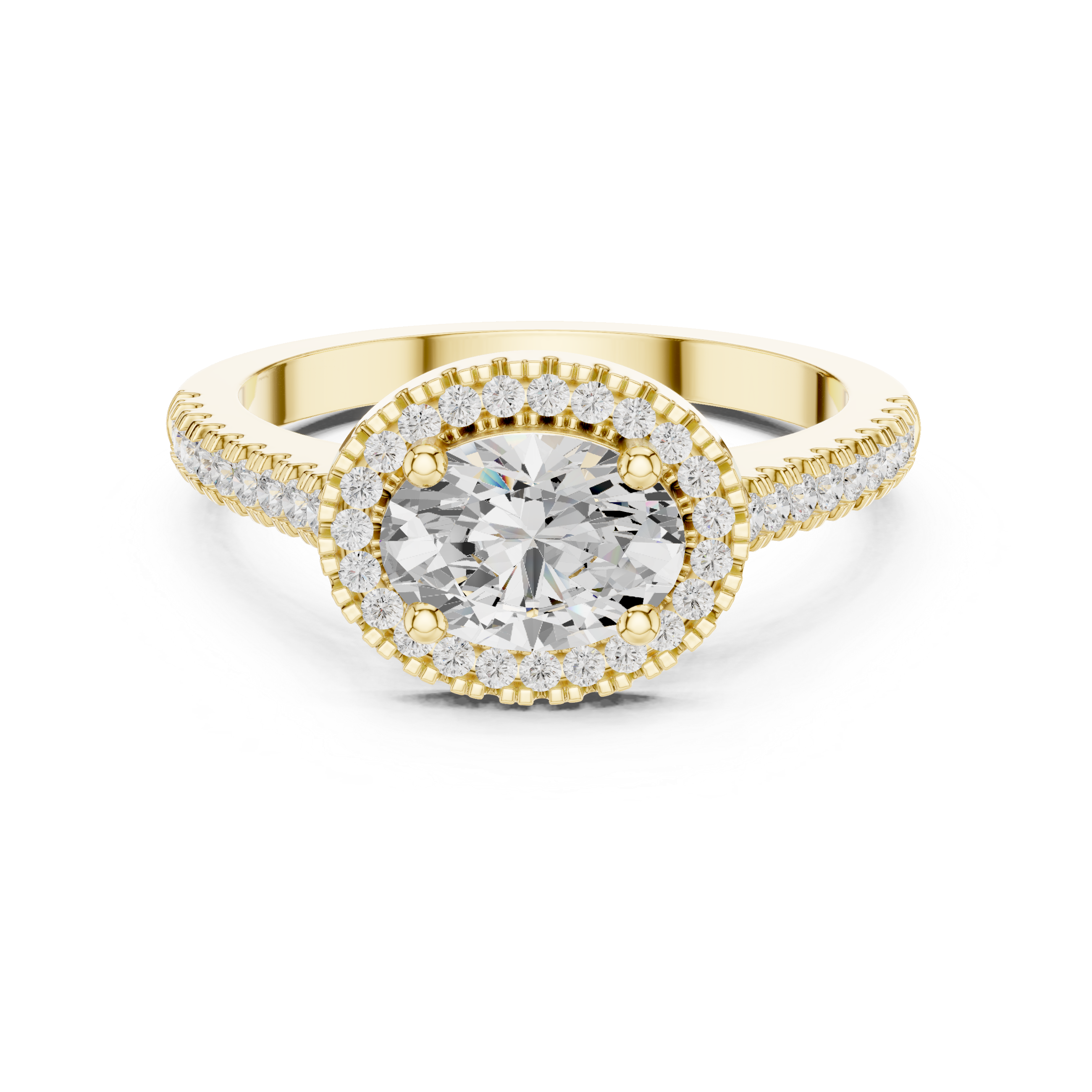 Diamond pendant necklace with round center stone.
