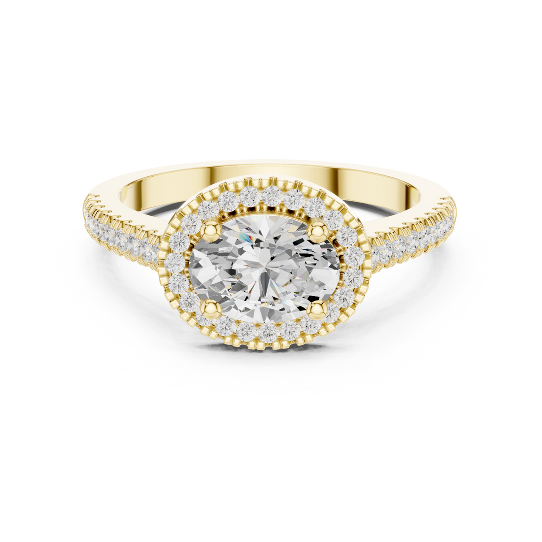 Diamond pendant necklace with round center stone.