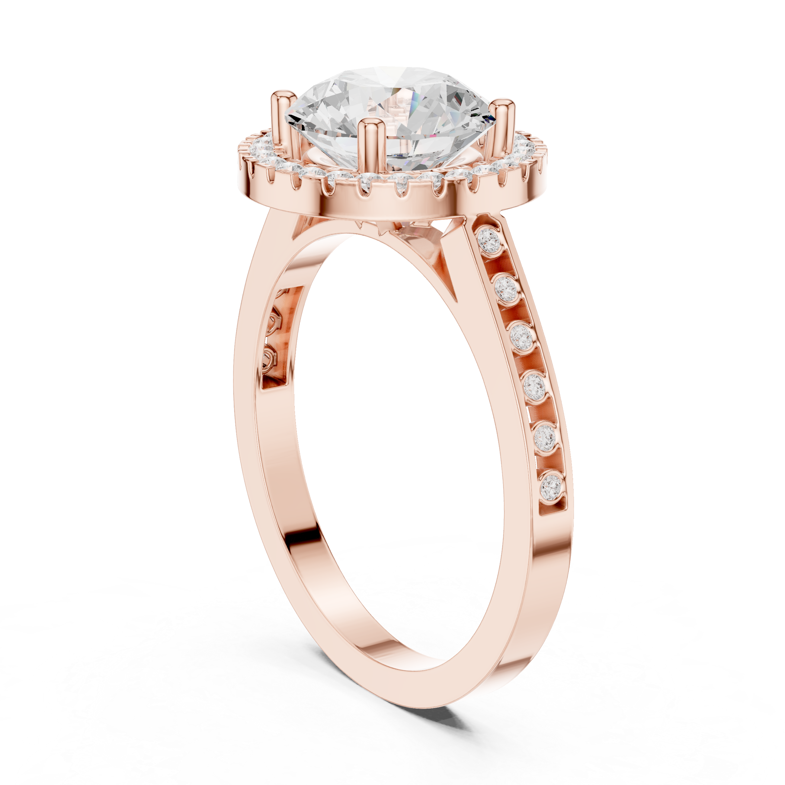 Modern bridal set with layered pieces.