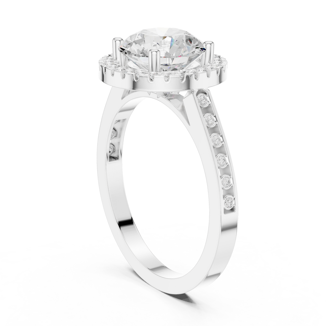 Emerald gemstone ring with polished band.