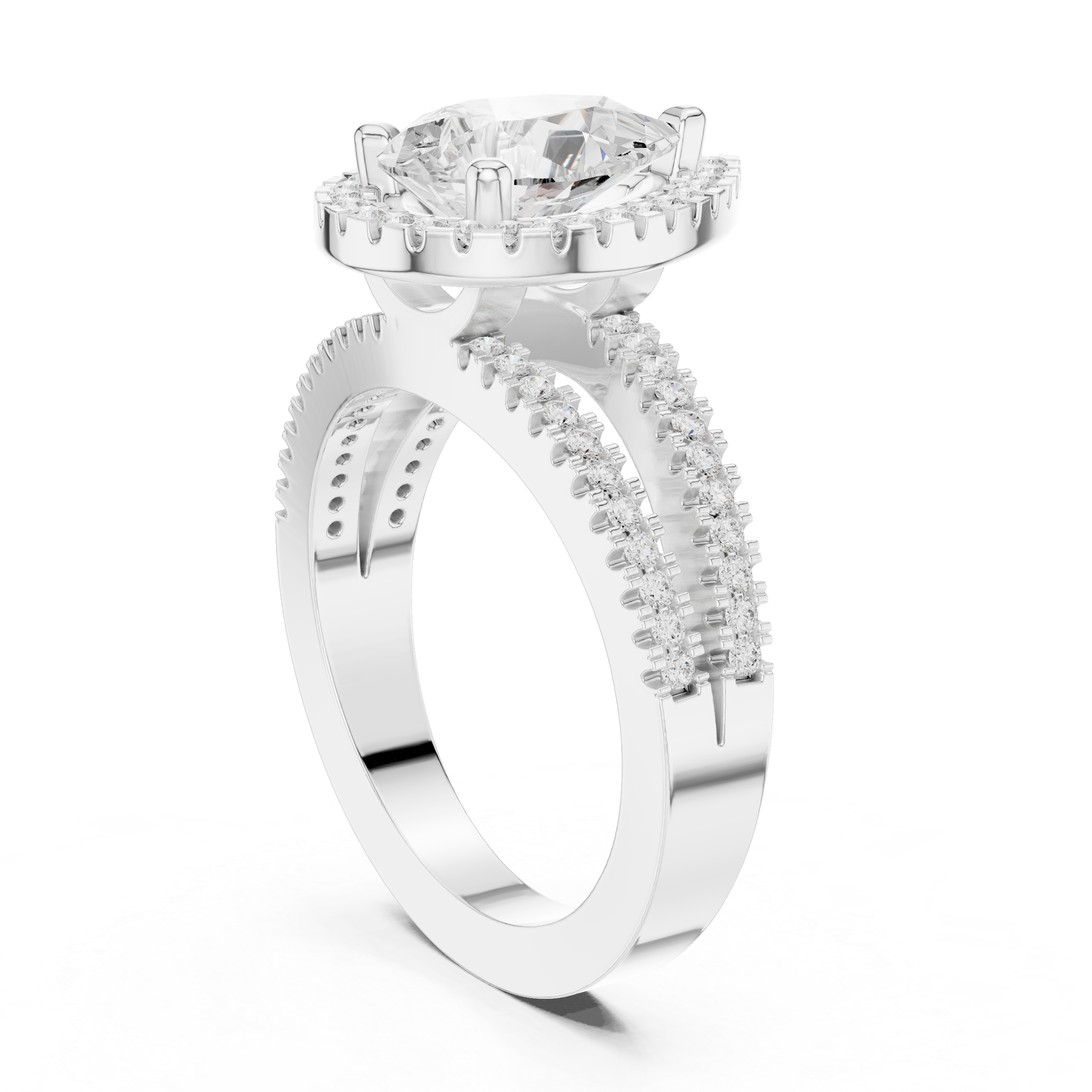Designer luxury ring with bold structure.