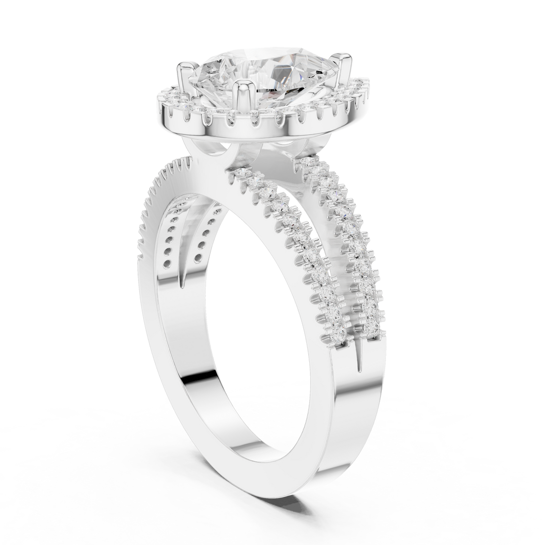 Designer luxury ring with bold structure.