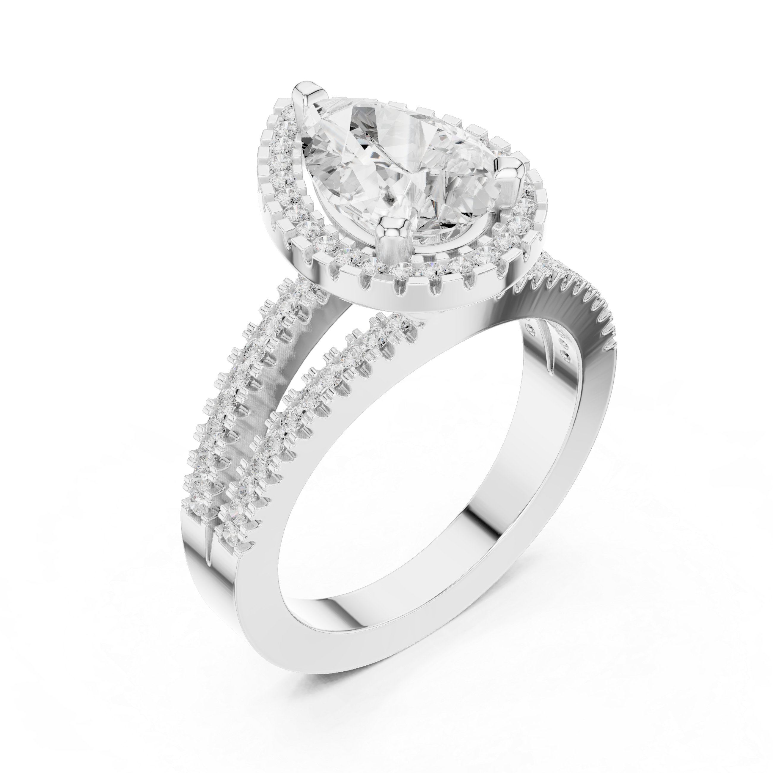 Small diamond earrings with polished setting.
