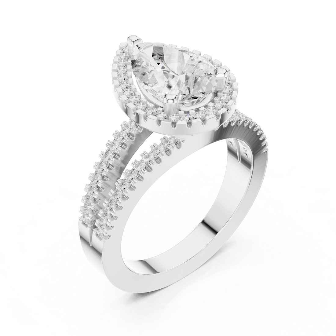 Small diamond earrings with polished setting.