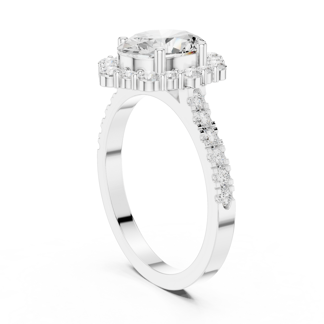 Classic pear-cut diamond engagement ring in gold.