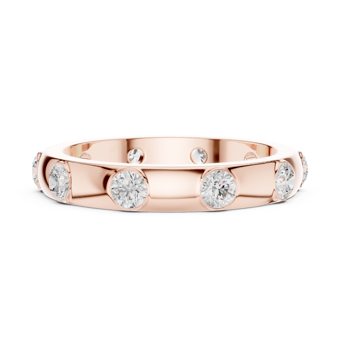 Double row diamond ring with elegant shine.