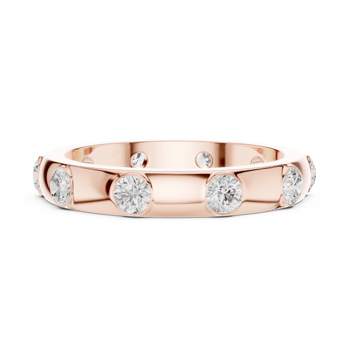 Double row diamond ring with elegant shine.