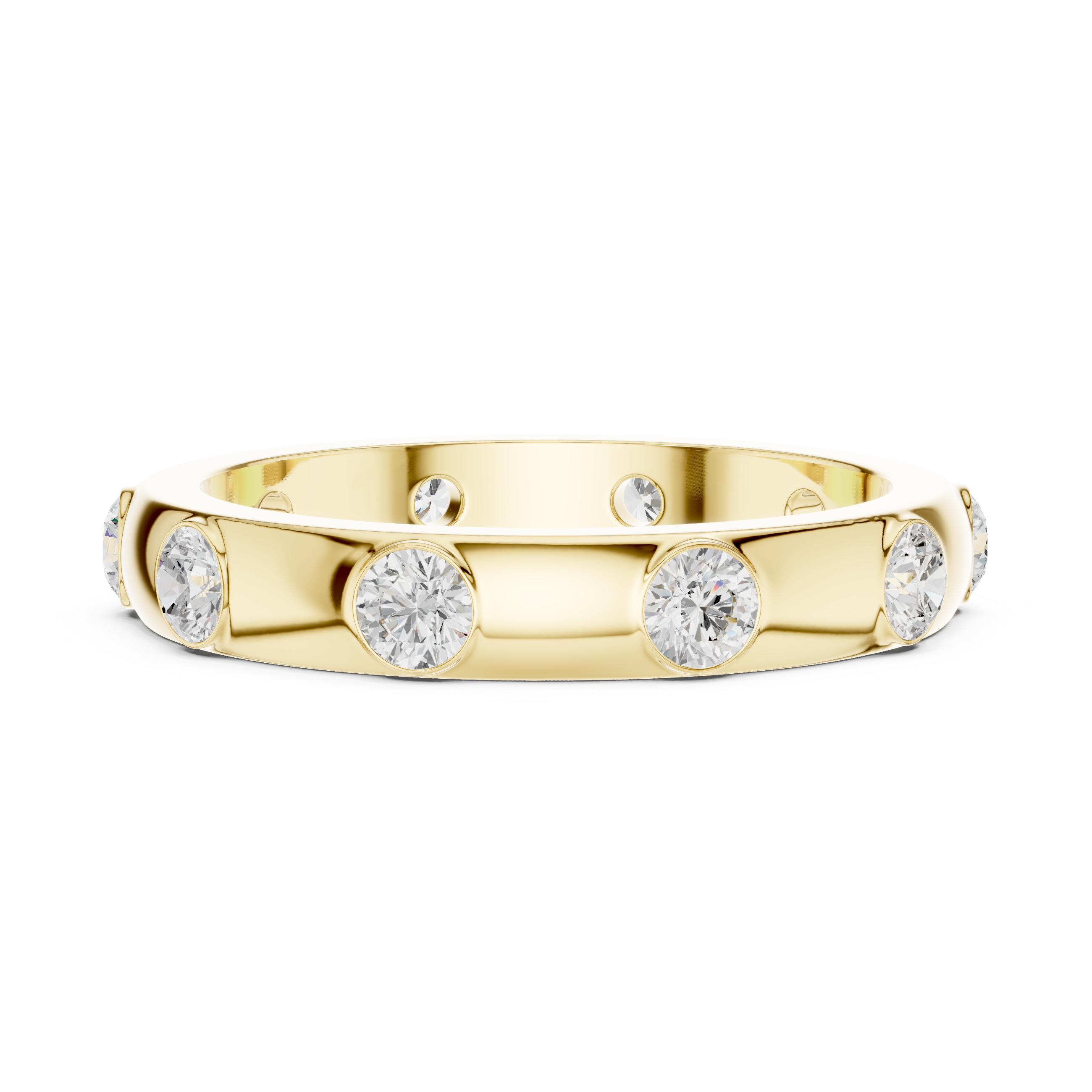 Small heart-shaped stud earrings in gold.