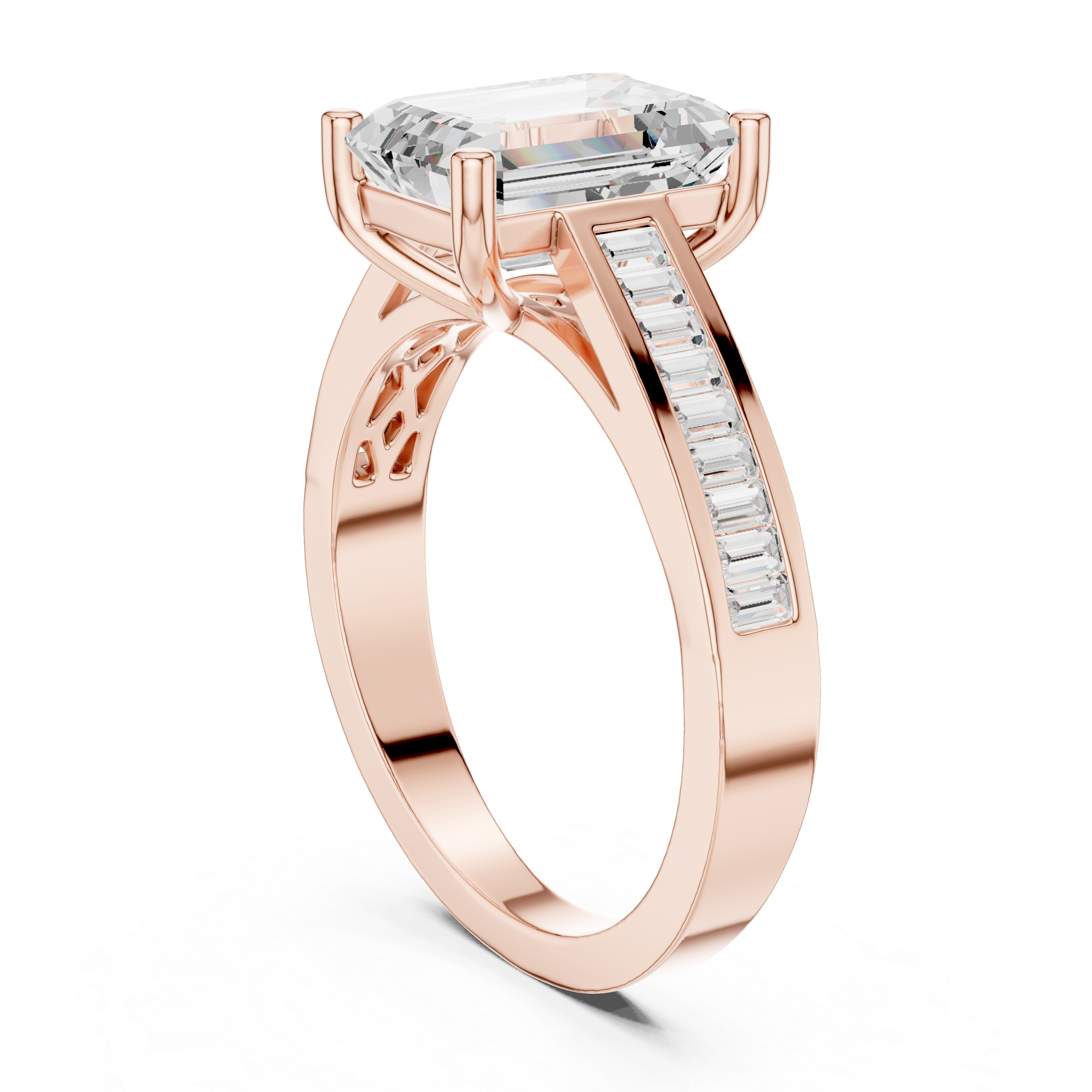 Men's brushed gold wedding band ring.