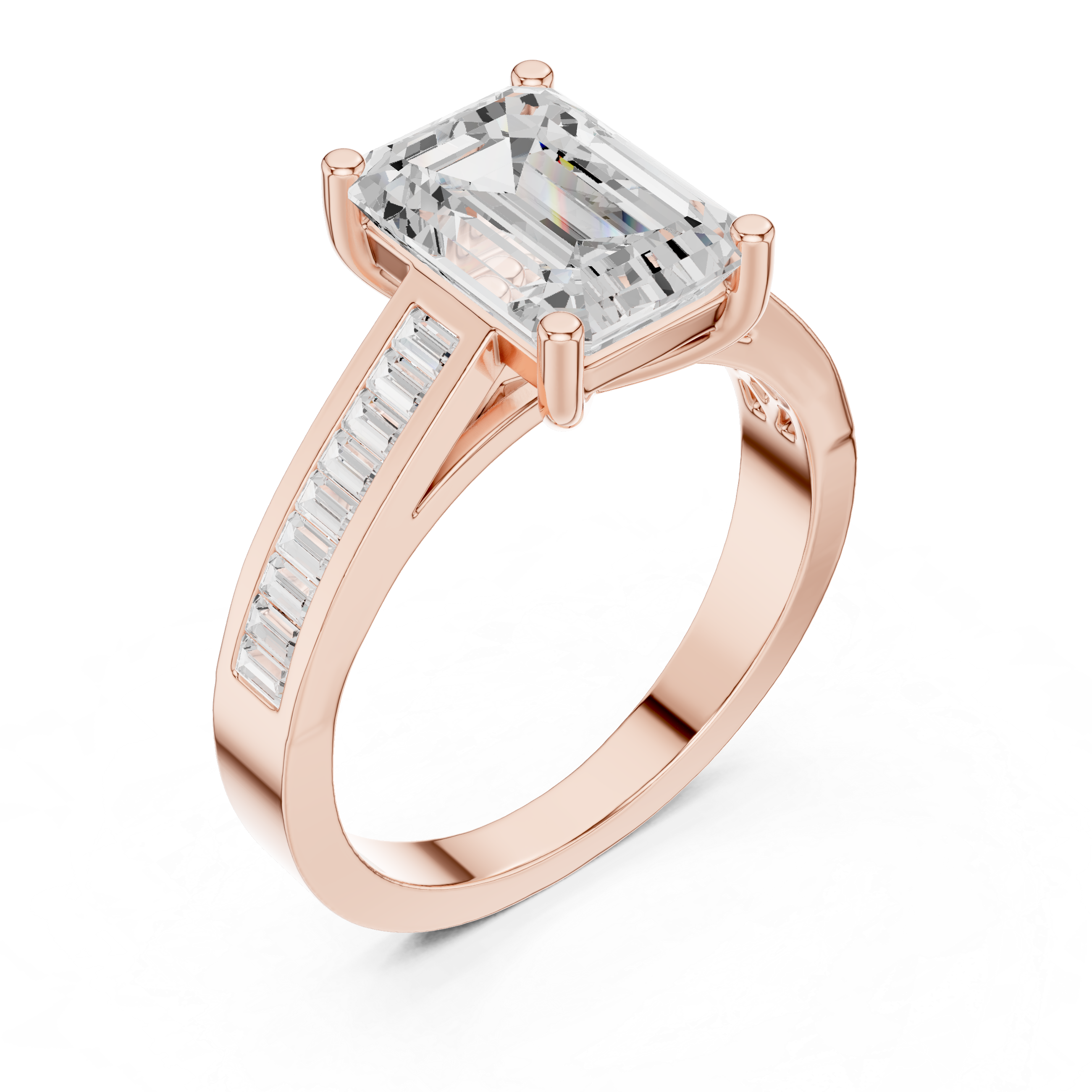 Men's bold diamond ring with square setting.