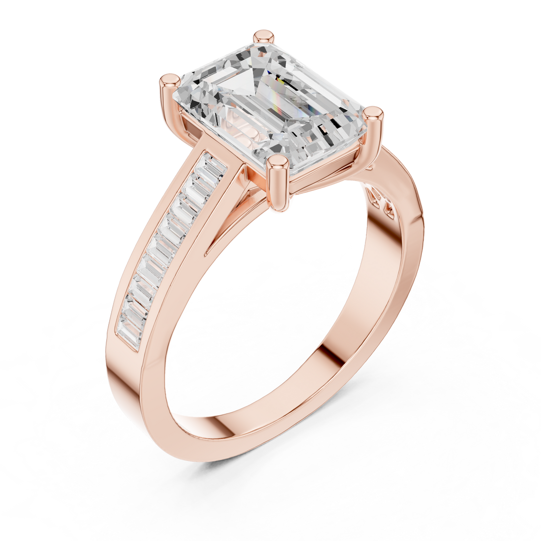 Men's bold diamond ring with square setting.