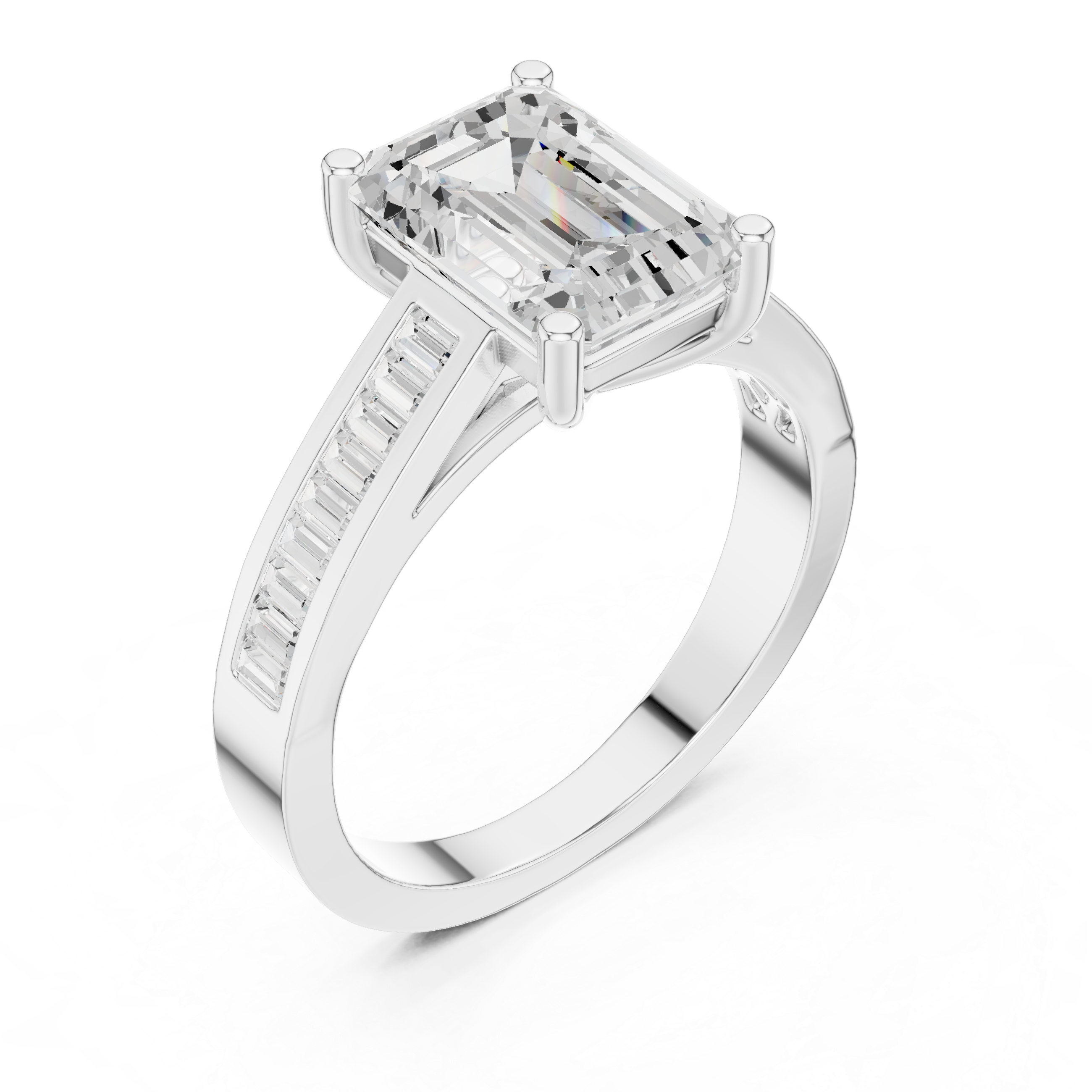 Men's gemstone ring with modern structure.