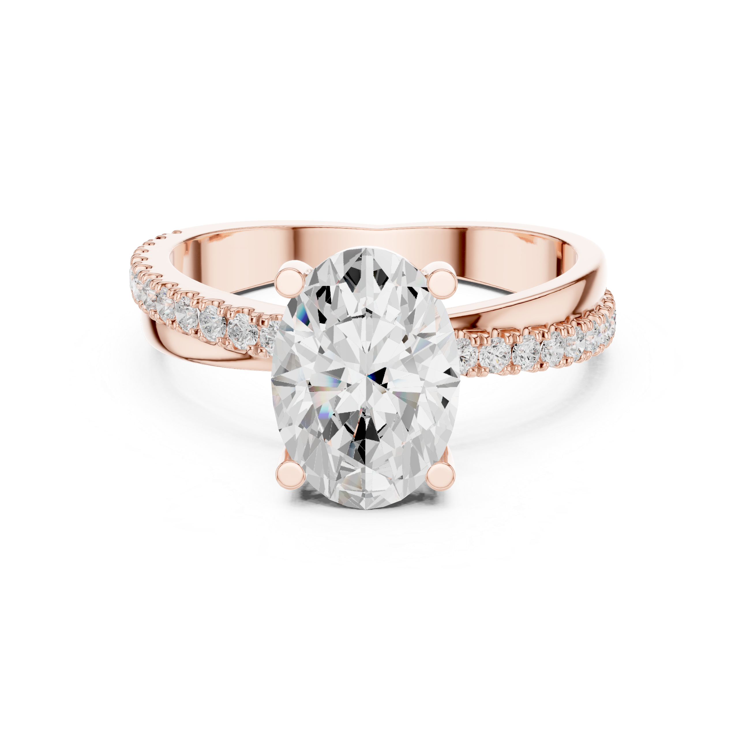 Halo cocktail ring with diamond surround.