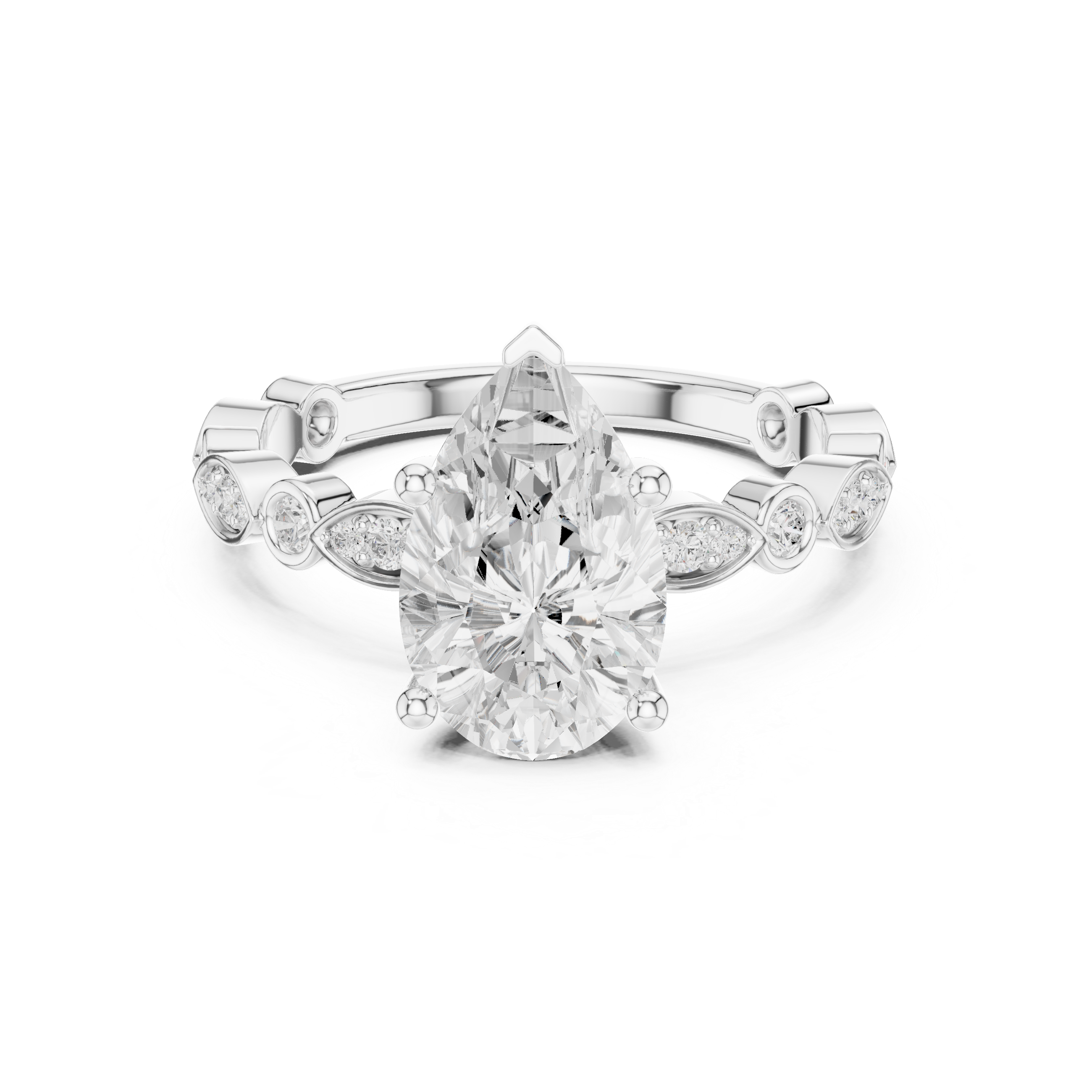 Bridal jewellery set with matching accessories.