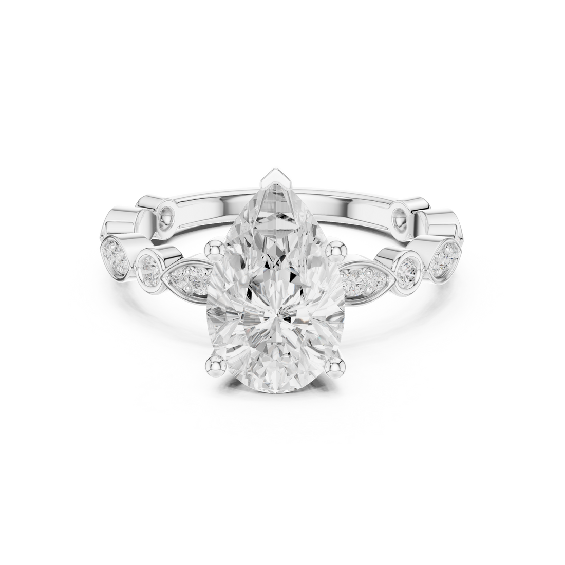 Bridal jewellery set with matching accessories.
