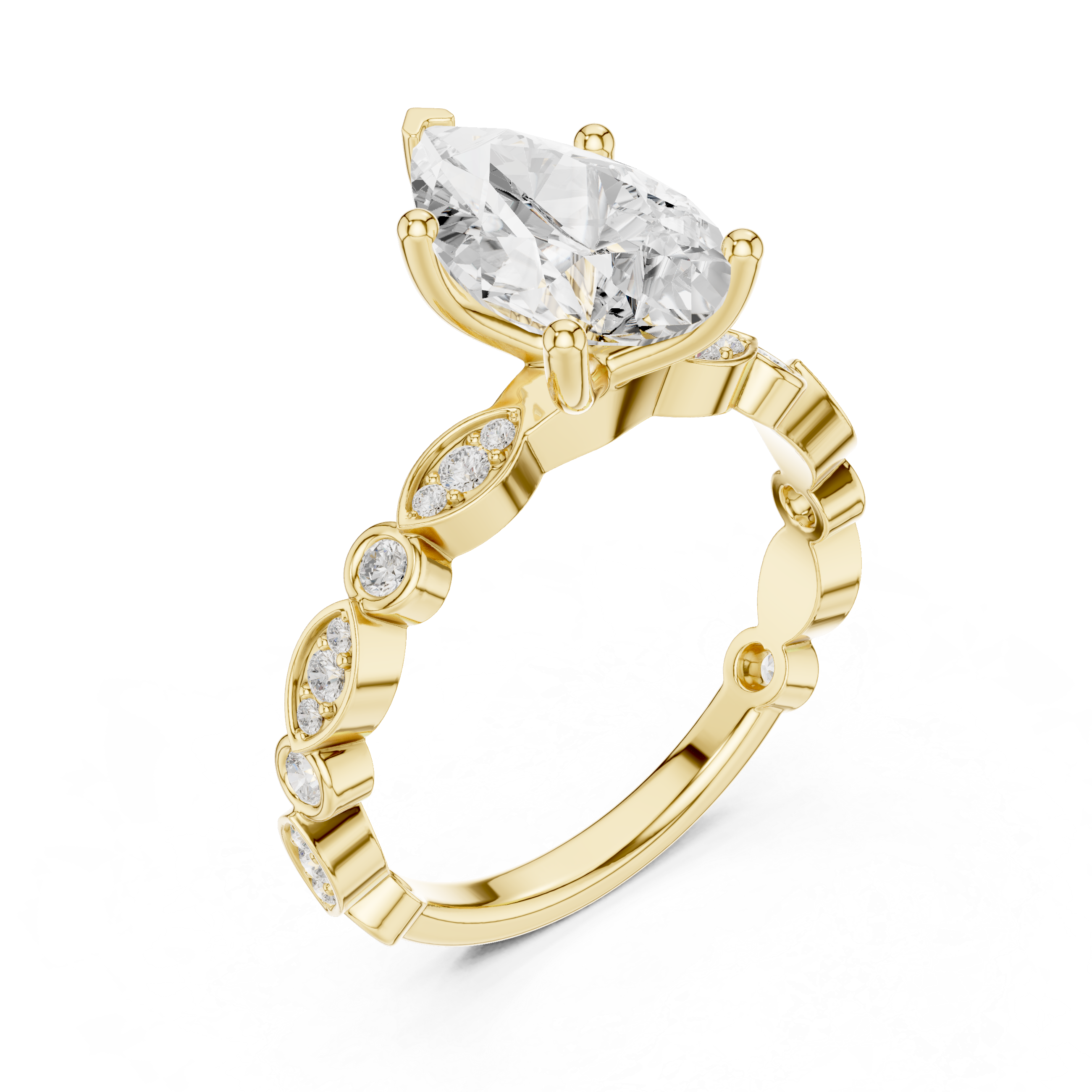 Engagement jewellery set with diamond accents.