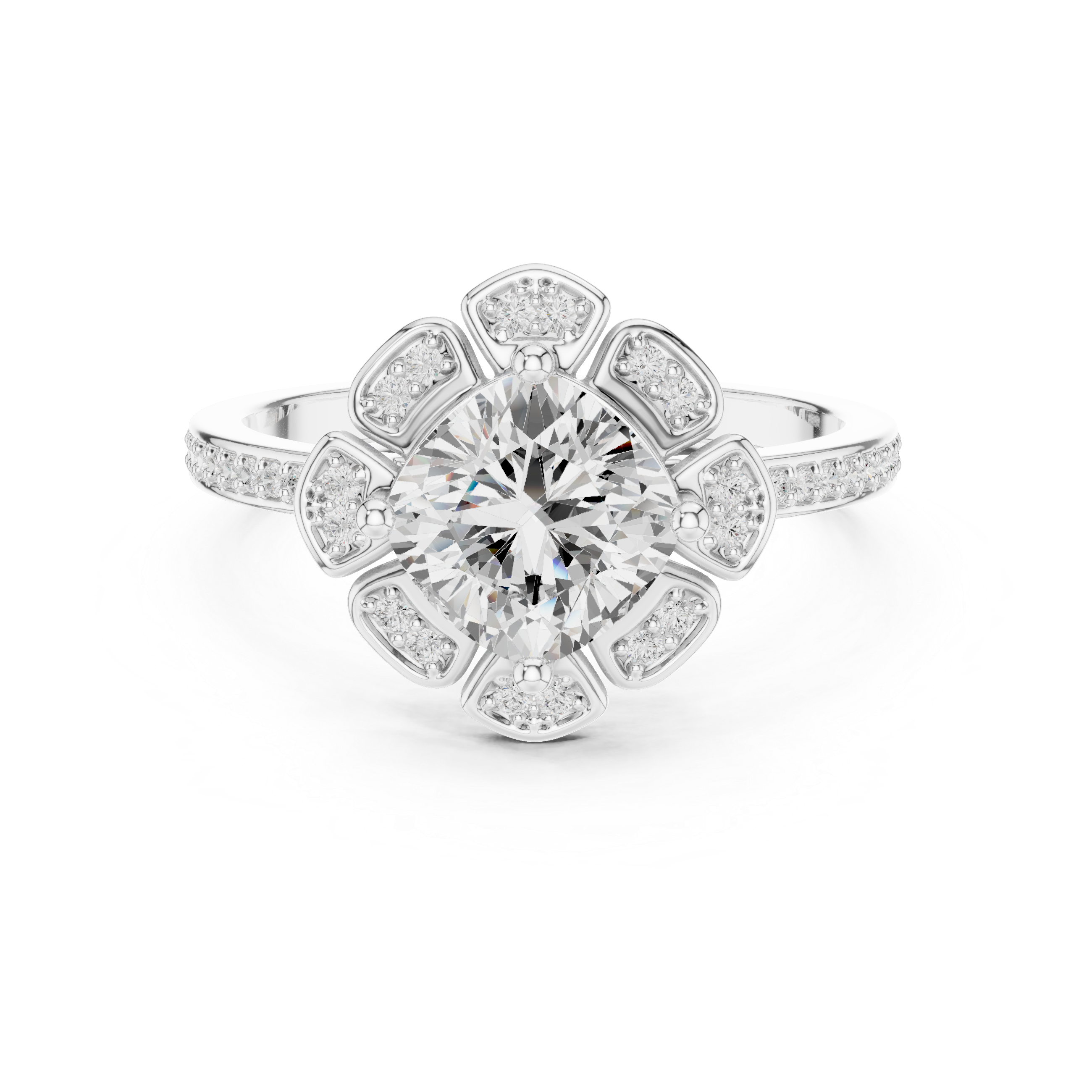 Floral carved toe ring with intricate detail.