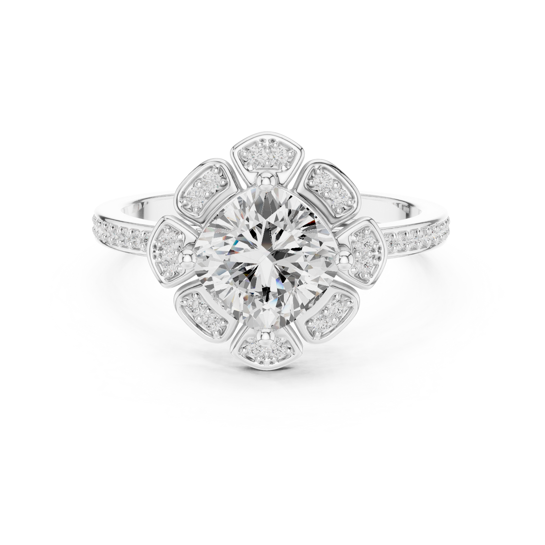 Floral carved toe ring with intricate detail.