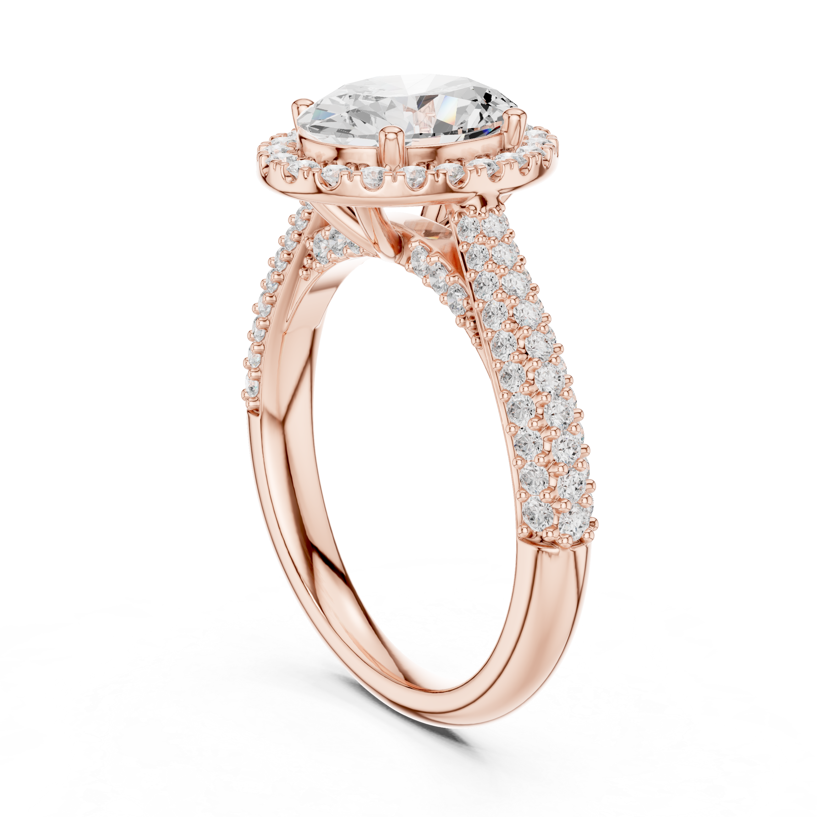Vintage halo ring with detailed metalwork.