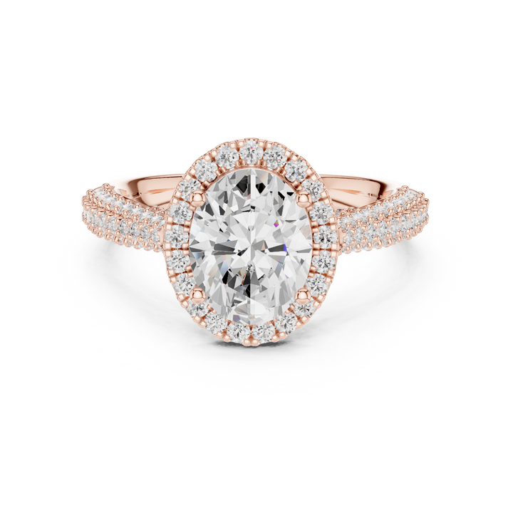 Cushion-cut ring with classic diamond center.