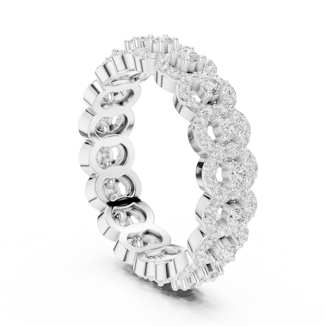 Silver anklet with decorative beads.