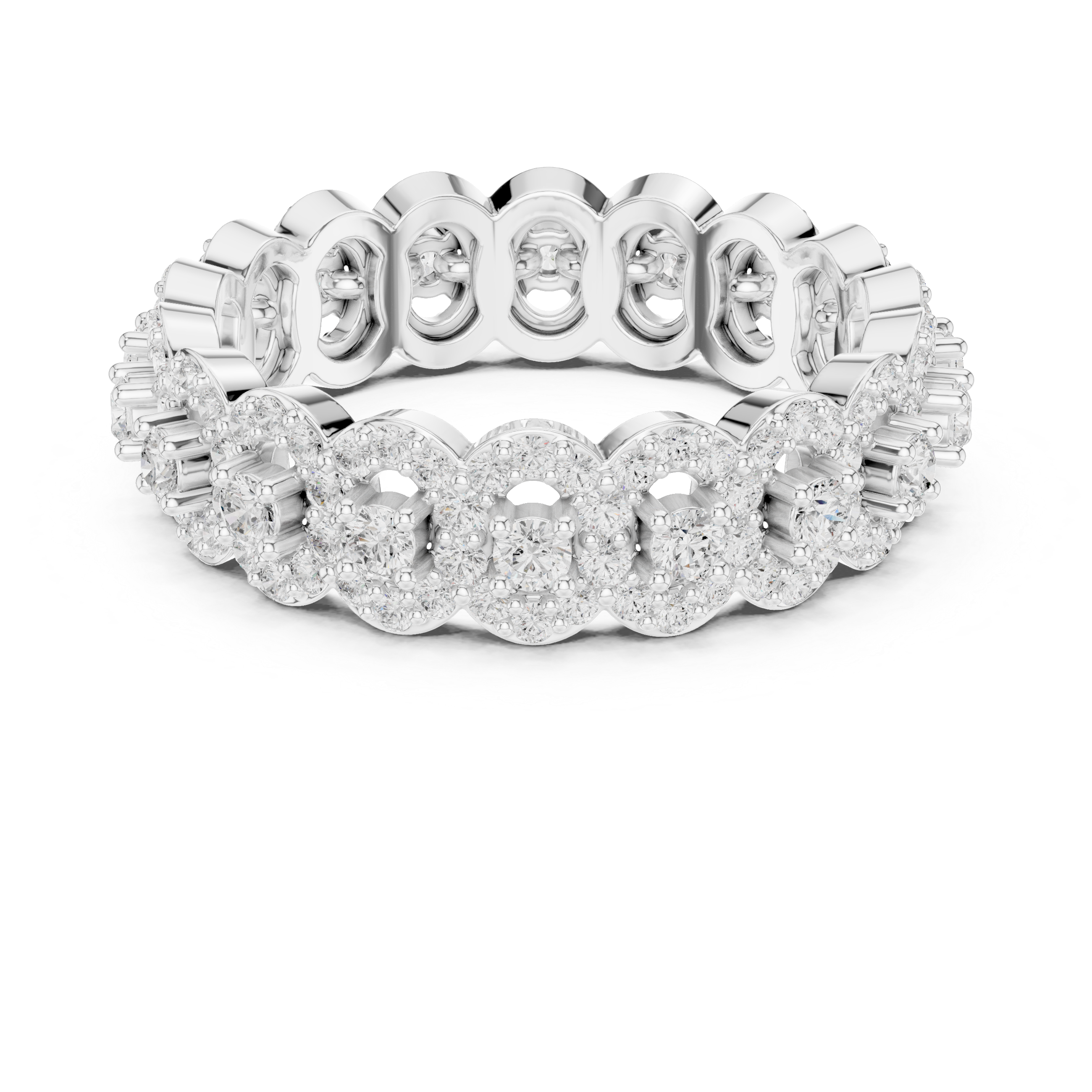Diamond anklet with shimmering stones.