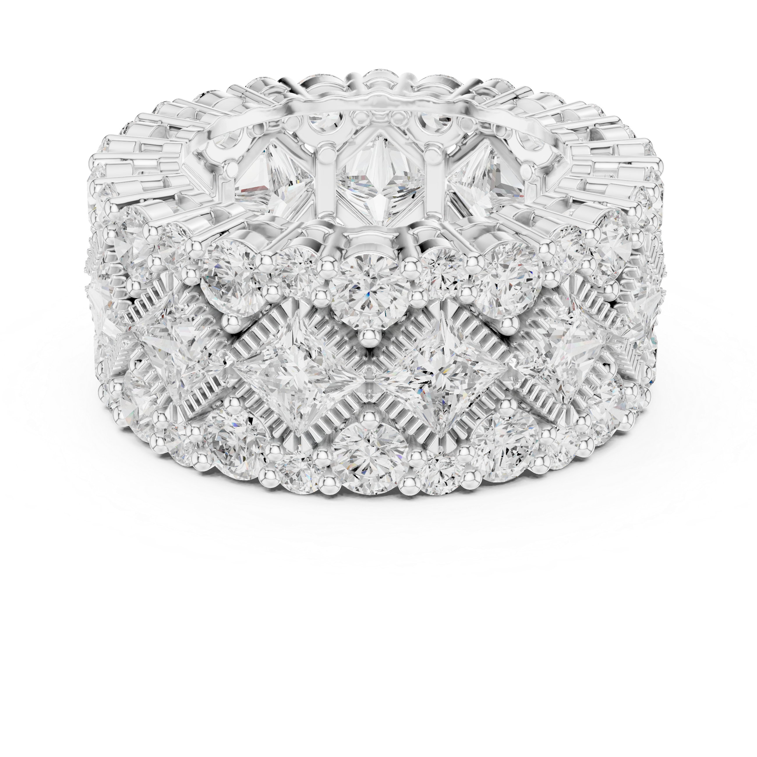 Bold cuff bracelet with geometric shape.