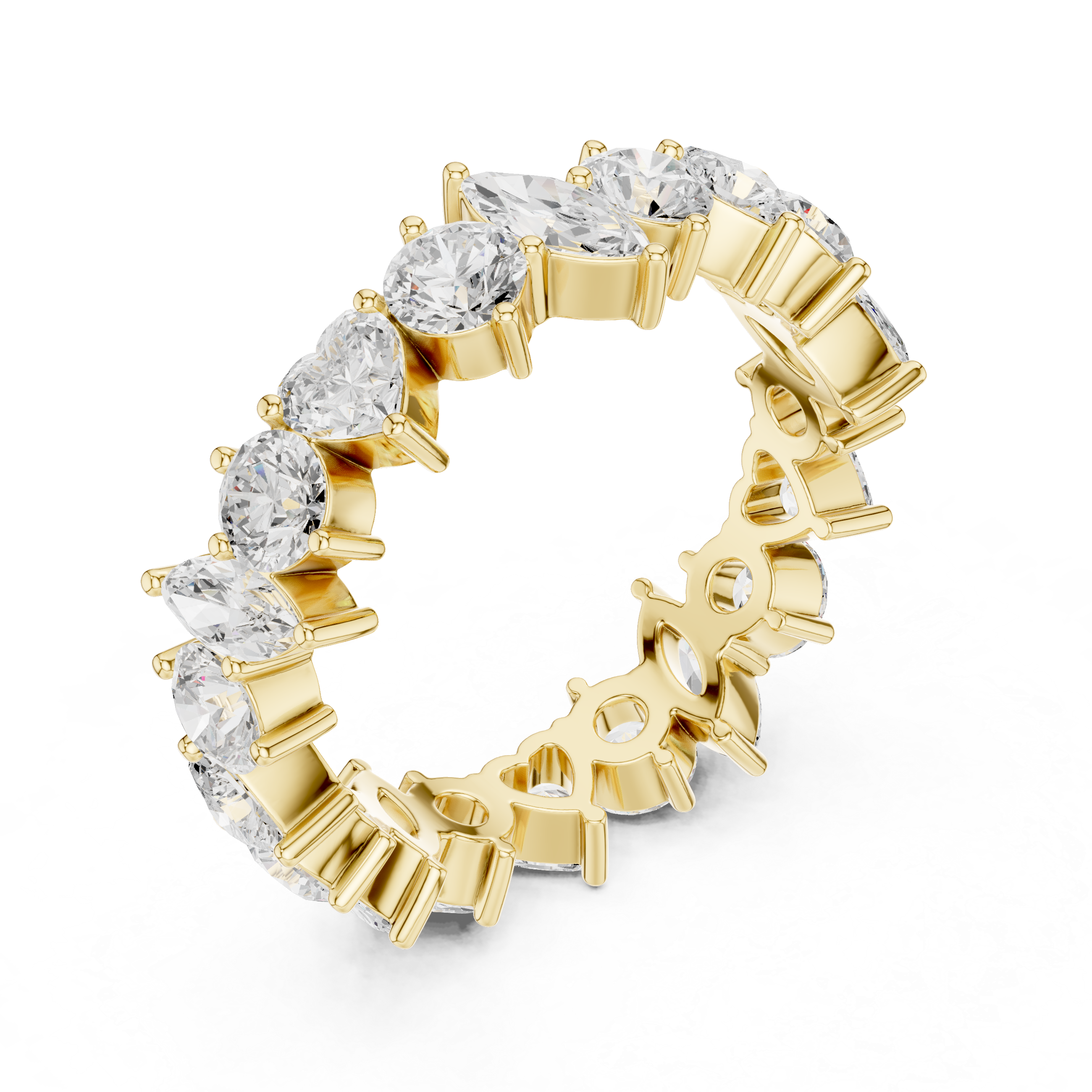 Diamond hoop earrings with polished finish.