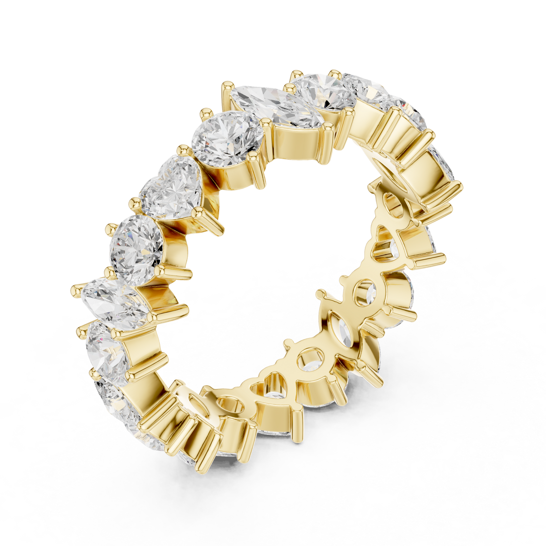 Diamond hoop earrings with polished finish.