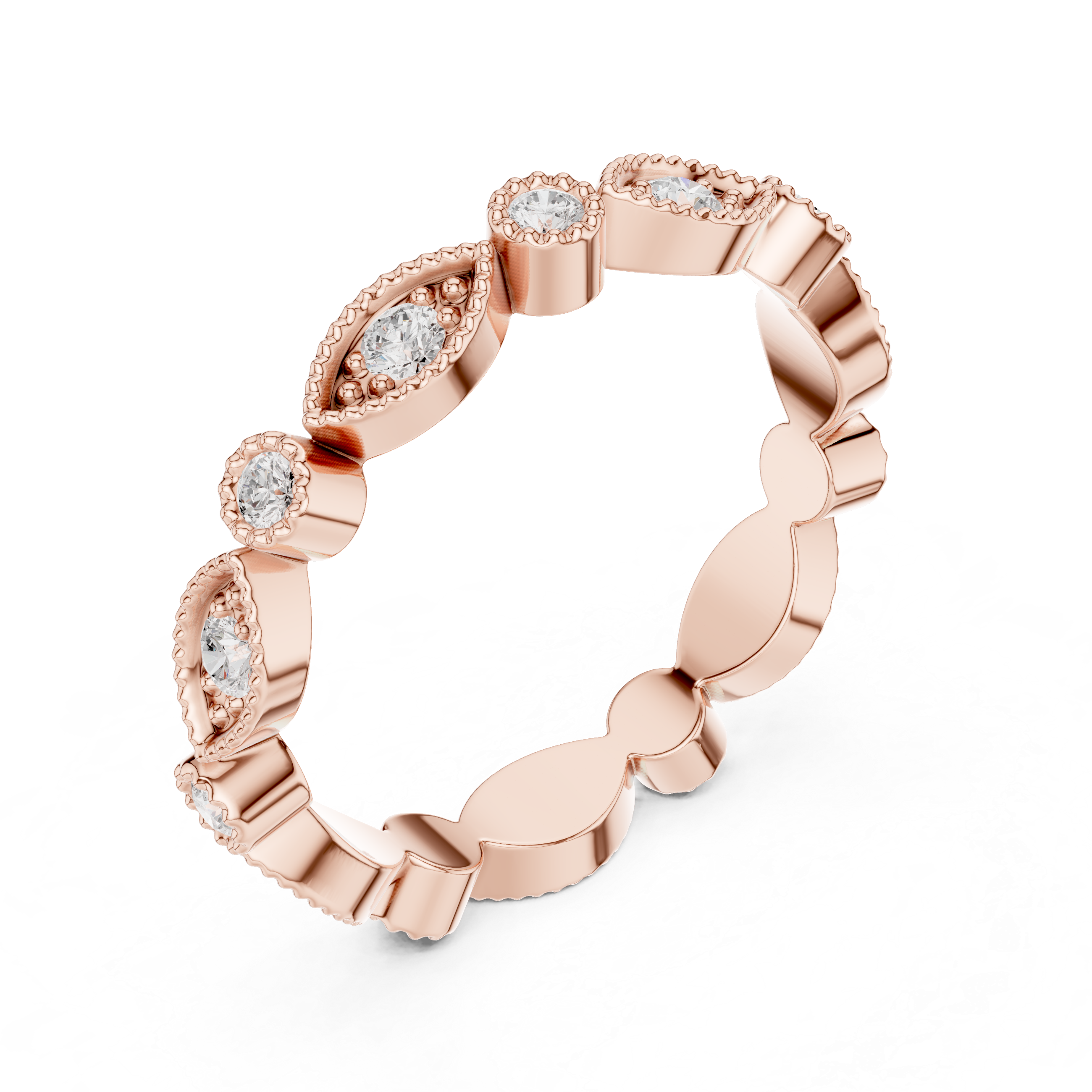 Classic halo diamond ring with sparkling side stones.