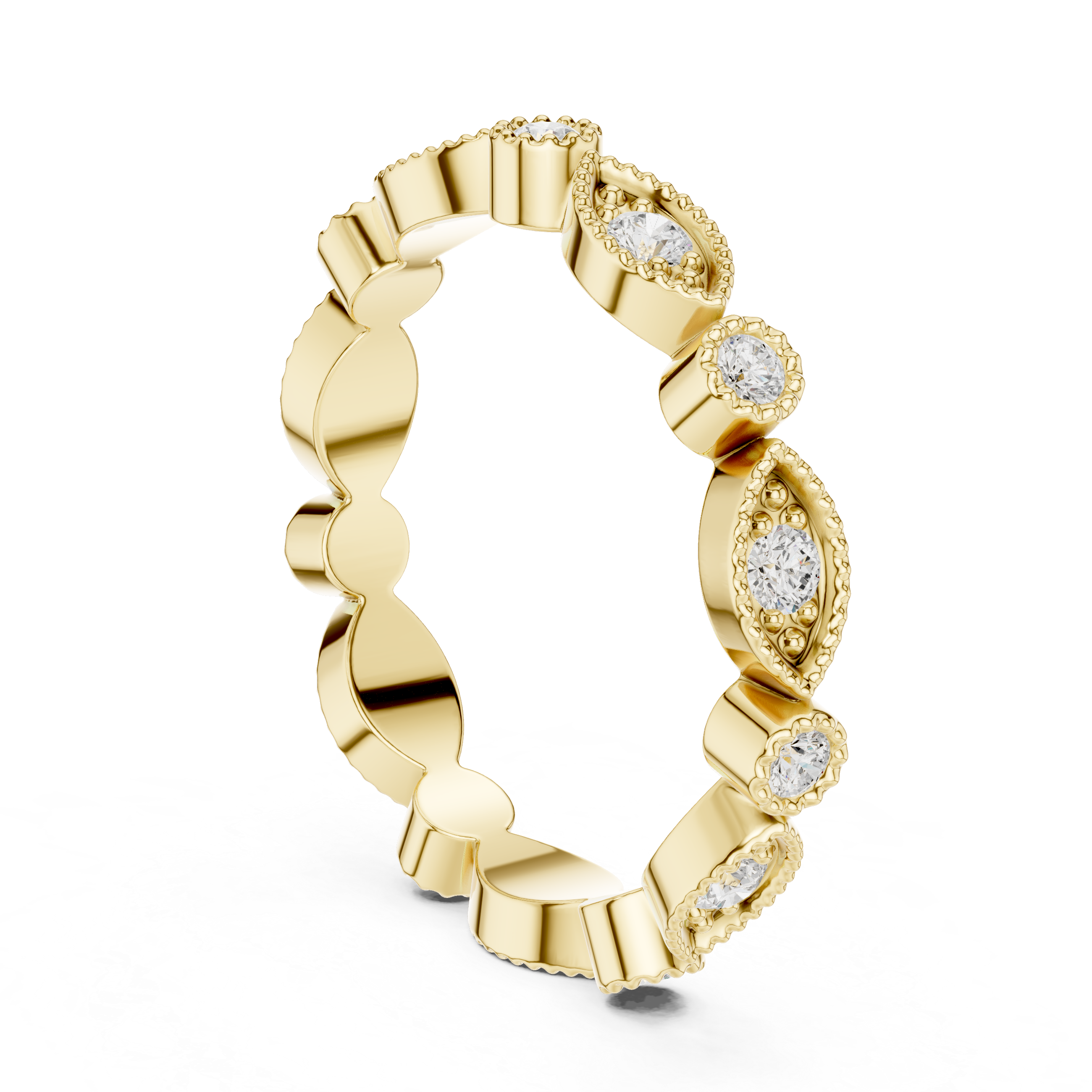 Stackable slim gold ring with simple finish.