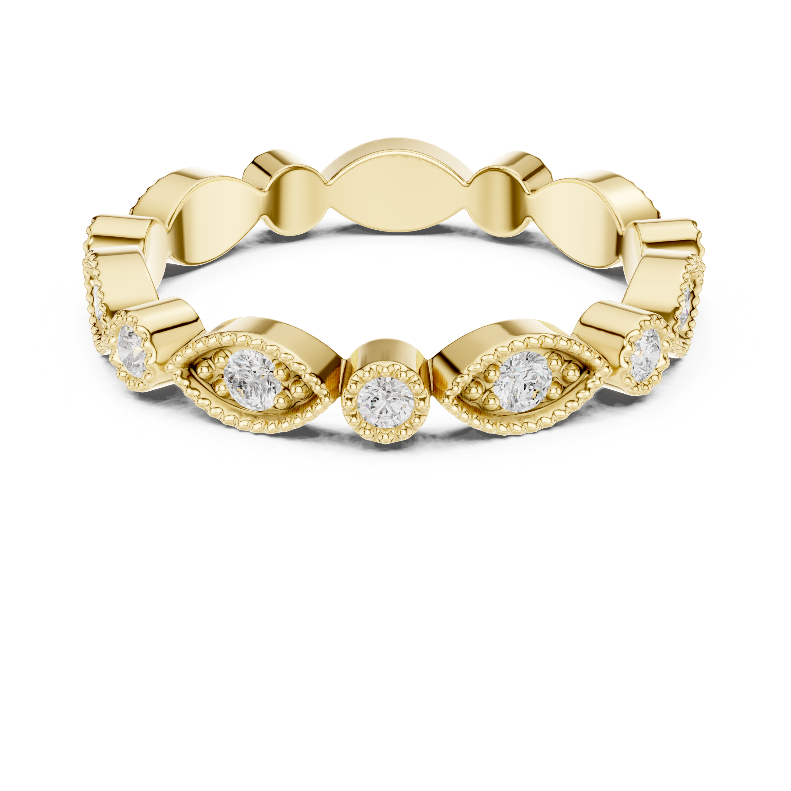 Classic round diamond stud earrings in gold.