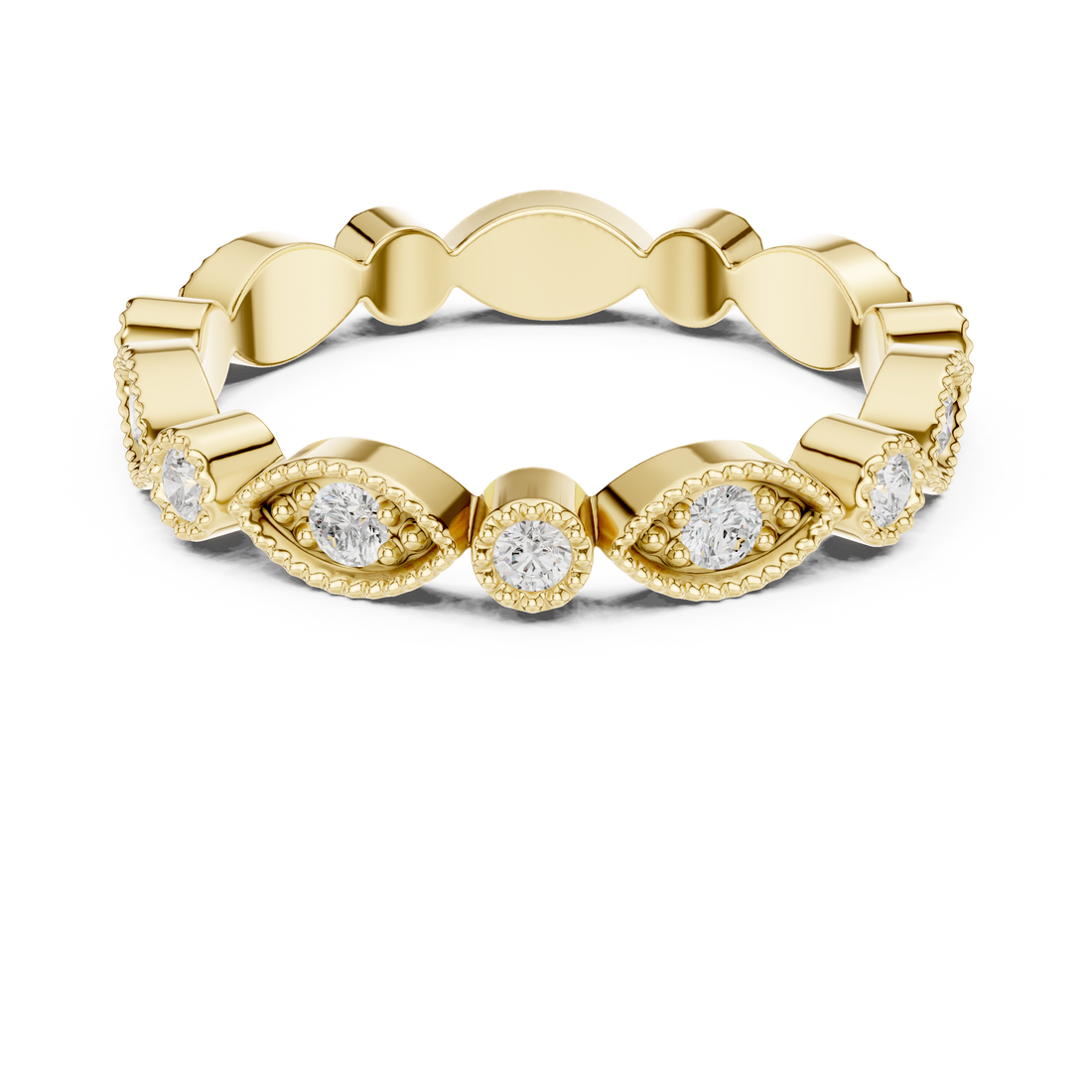 Classic round diamond stud earrings in gold.
