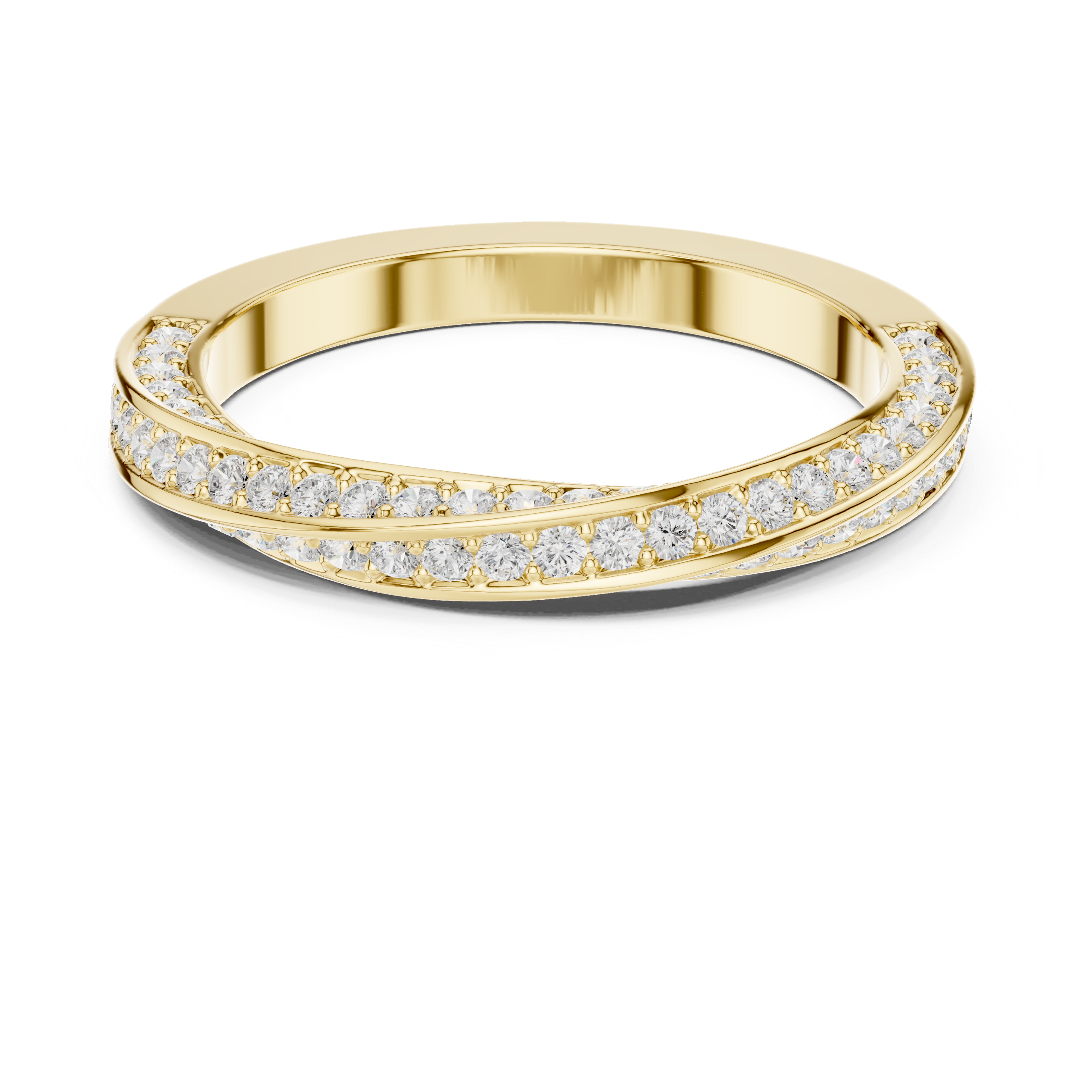 Men's gold wedding band with brushed finish.