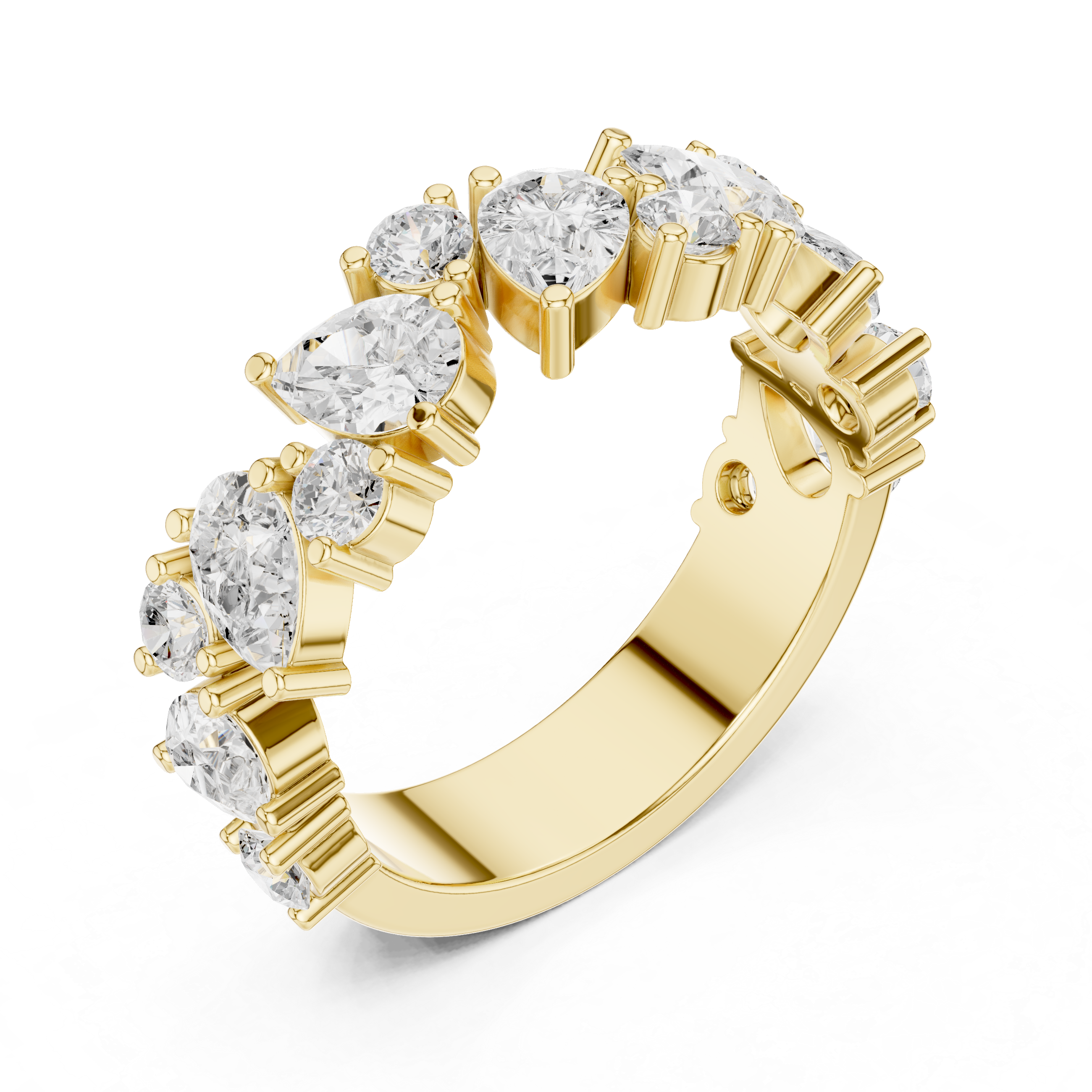 Cocktail ring with large colorful gemstone.