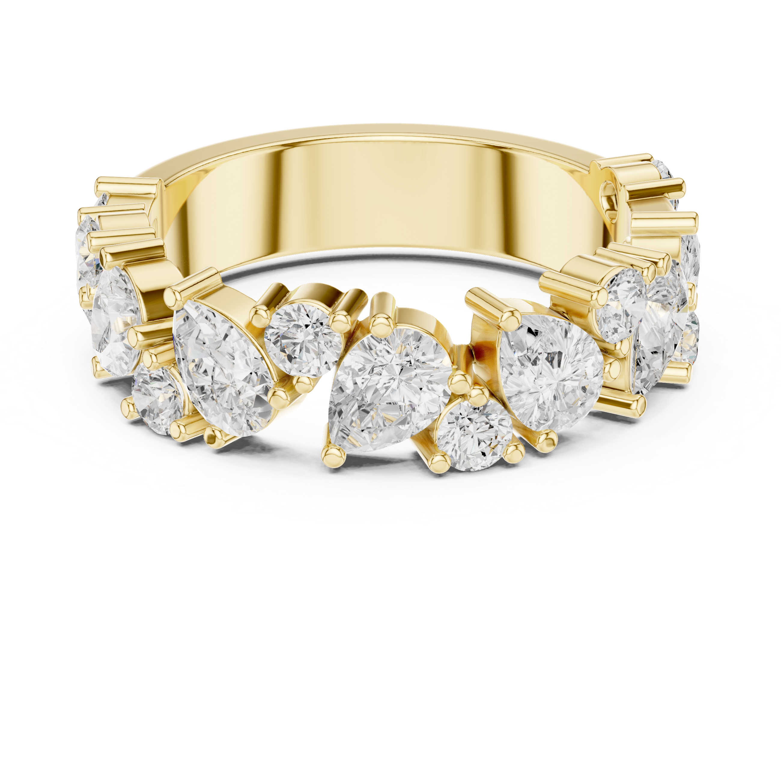 Multi-band ring with layered design.