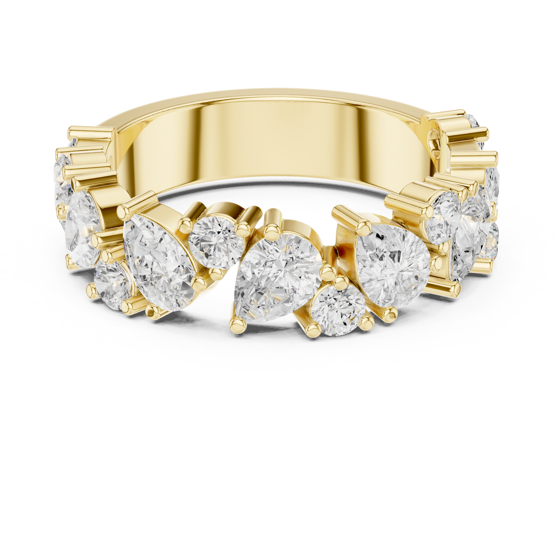 Multi-band ring with layered design.