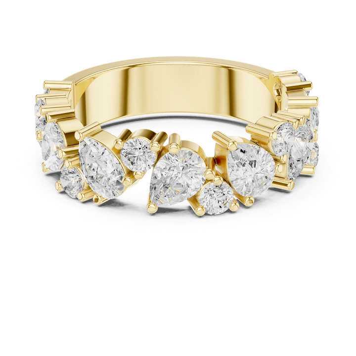 Multi-band ring with layered design.